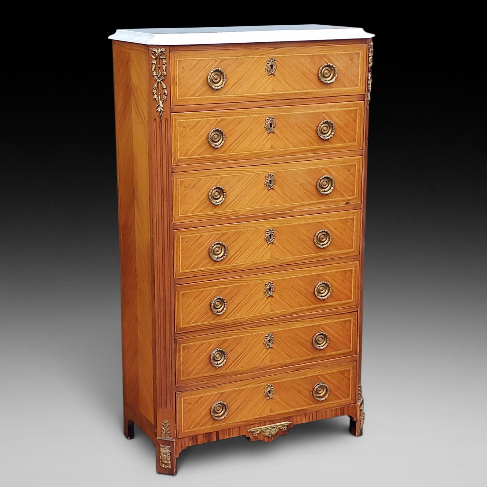 Late 19thc French Satinwood Gilt Metal Mounted Semanier (1 of 11)