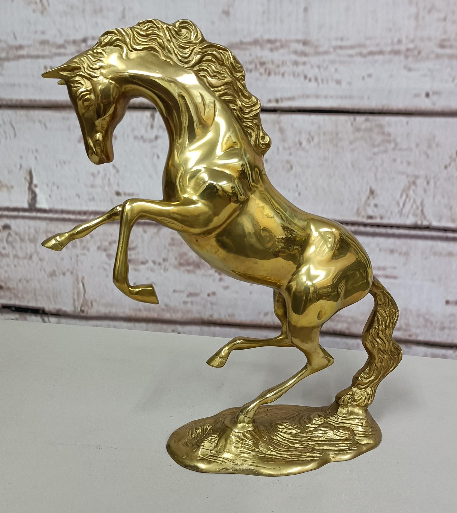 Brass Statue of a Prancing Horse (1 of 4)