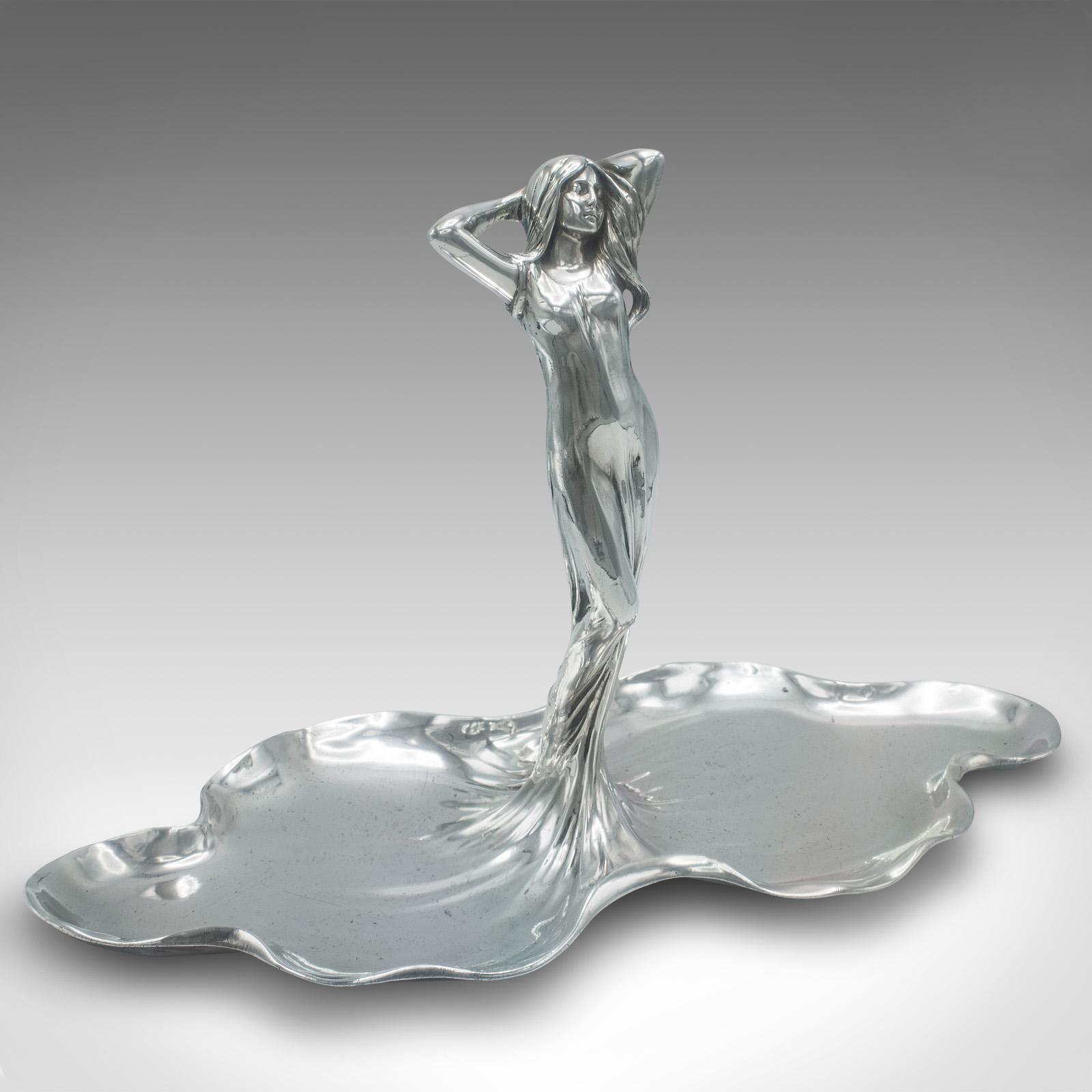 Antique Art Nouveau Centrepiece Figure, German Card Tray, Bonbon Dish, Victorian (1 of 12)