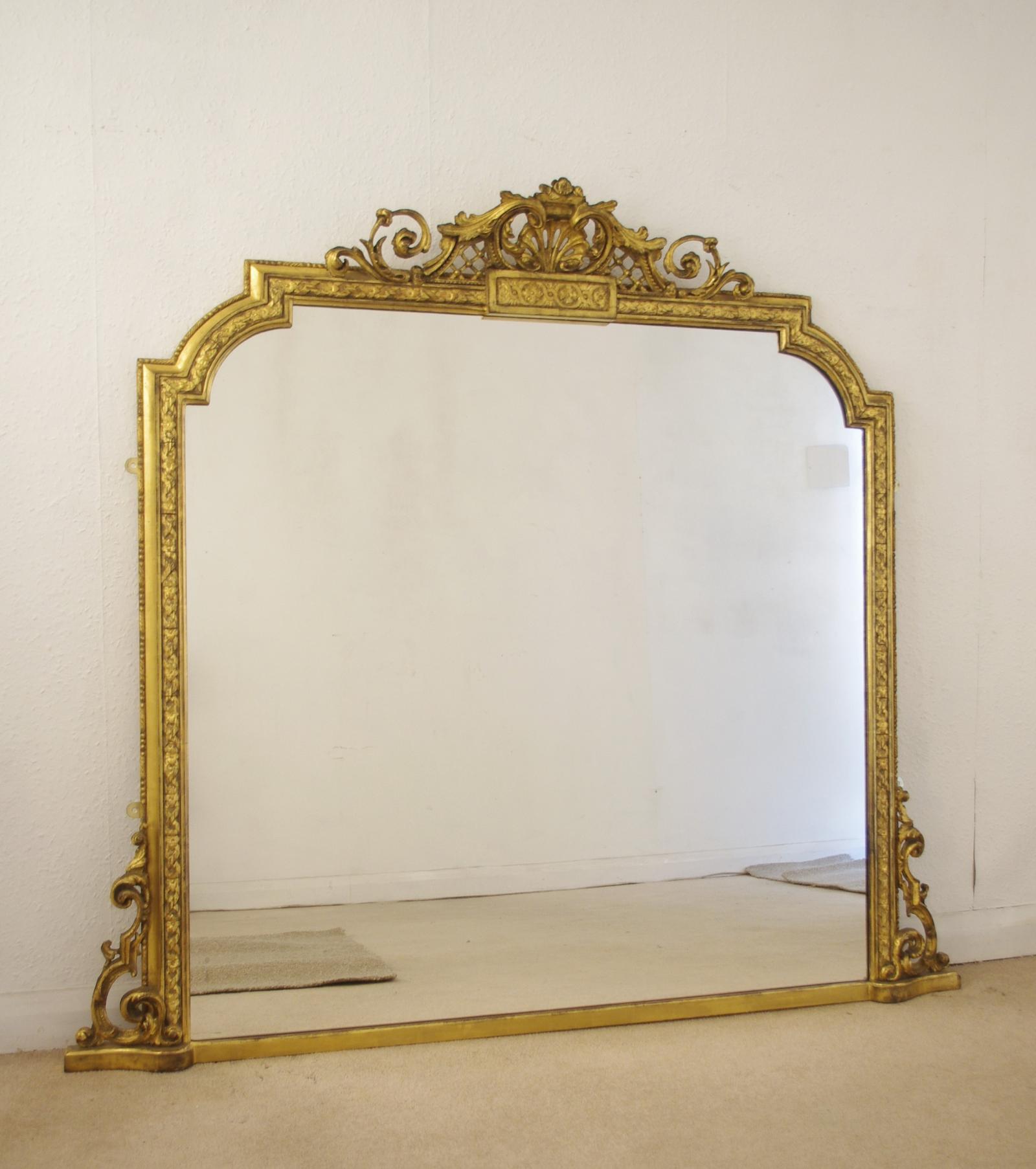 Victorian Gilt Large Overmantle Mirror (1 of 9) Victorian Gilt Large Overmantle Mirror (1 of 9)