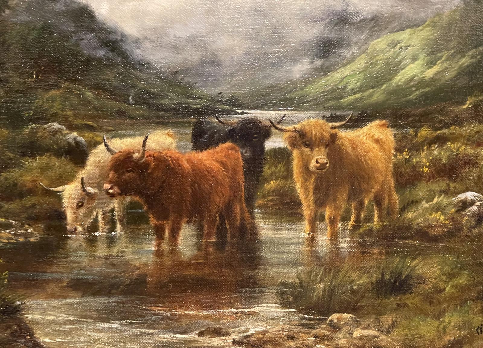 Highland Cattle Landscape Oil Painting By William H Watson (1 of 5) Highland Cattle Landscape Oil Painting By William H Watson (1 of 5)