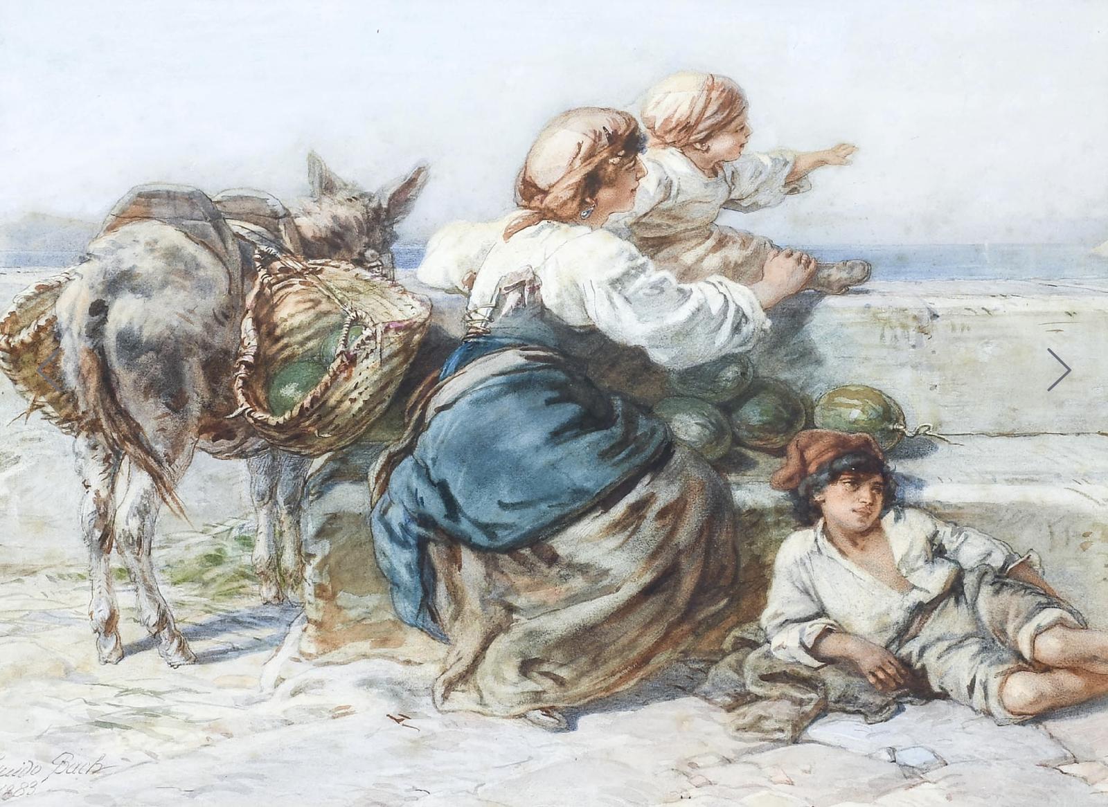 GUIDO BACH WATERCOLOUR’ LOOKING OUT TO SEA’ (1 of 2)