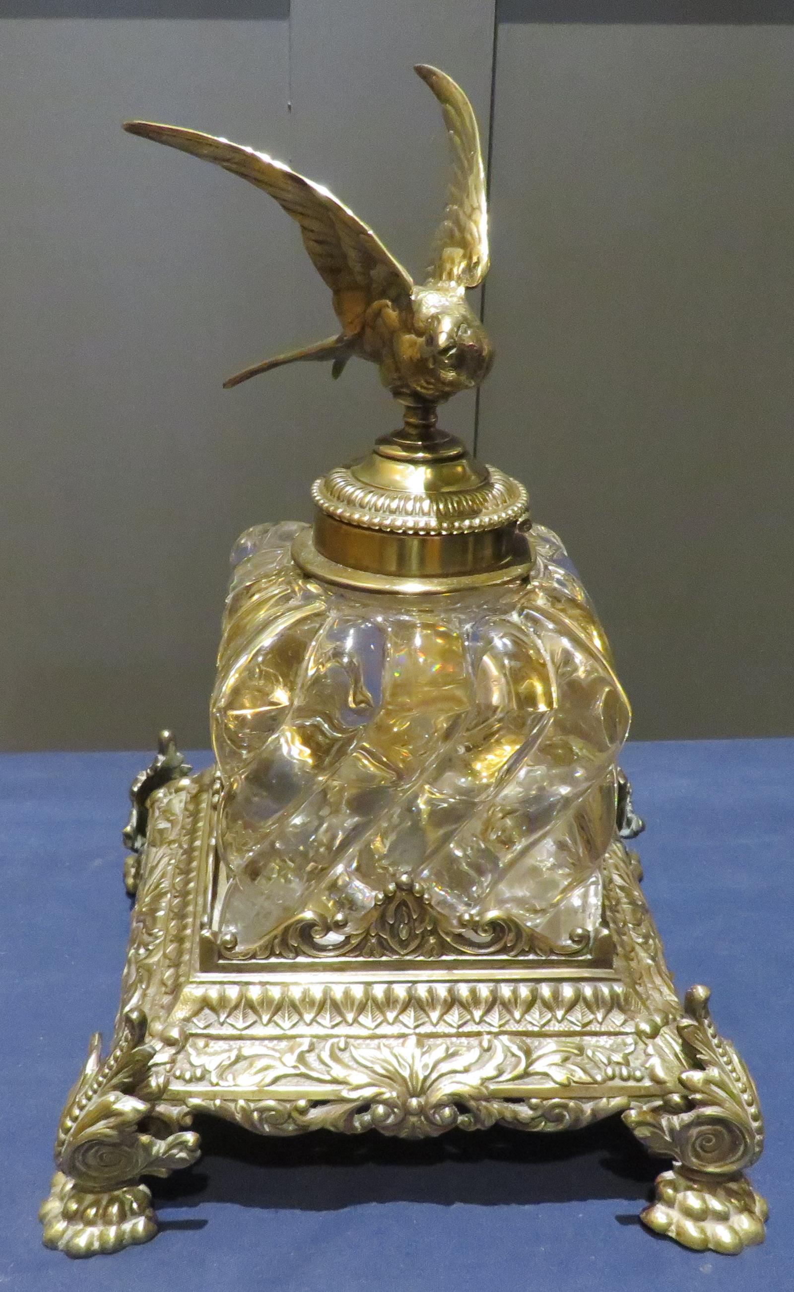 Victorian Gilt Metal & Glass Inkstand (1 of 9)