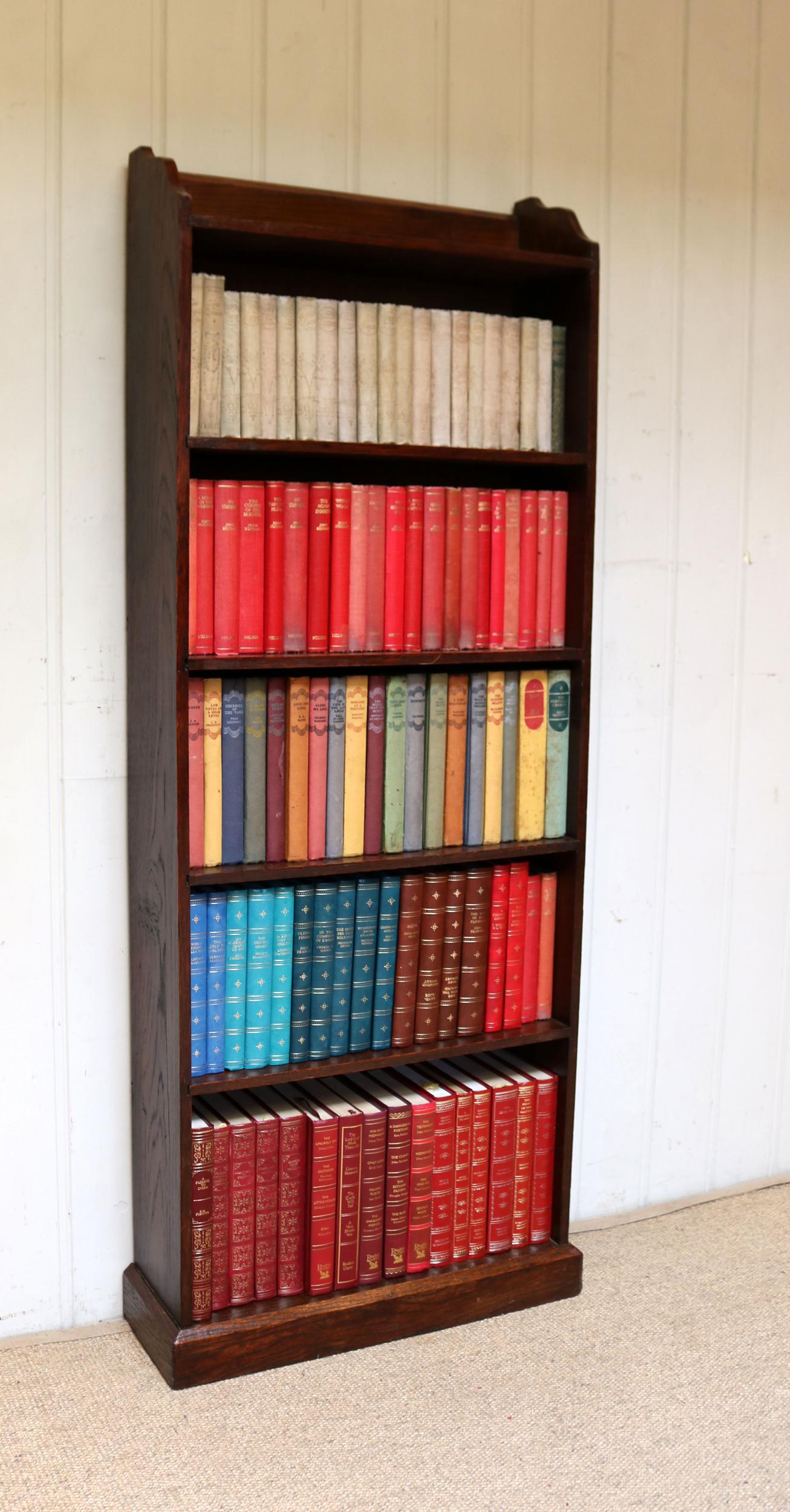 Tall Slim Open Oak Bookcase (1 of 10) Tall Slim Open Oak Bookcase (1 of 10)