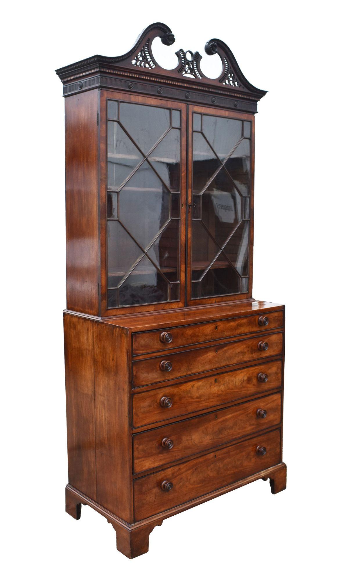 George III Mahogany Secretaire Bookcase (1 of 9)