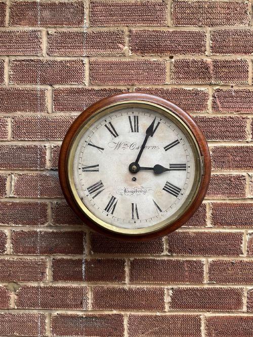 Early 19thc Mahogany Fusee Dial Wall Clock Osborn of Kingsbridge (1 of 6)