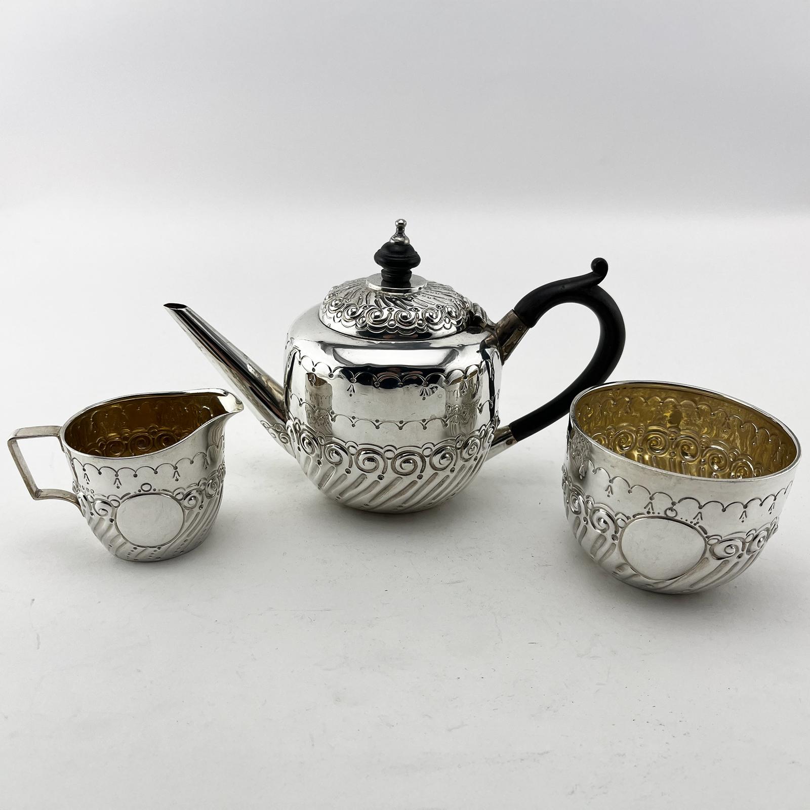 Victorian Sterling Silver Bachelor Style Three Piece Tea Set (1 of 8) Victorian Sterling Silver Bachelor Style Three Piece Tea Set (1 of 8)