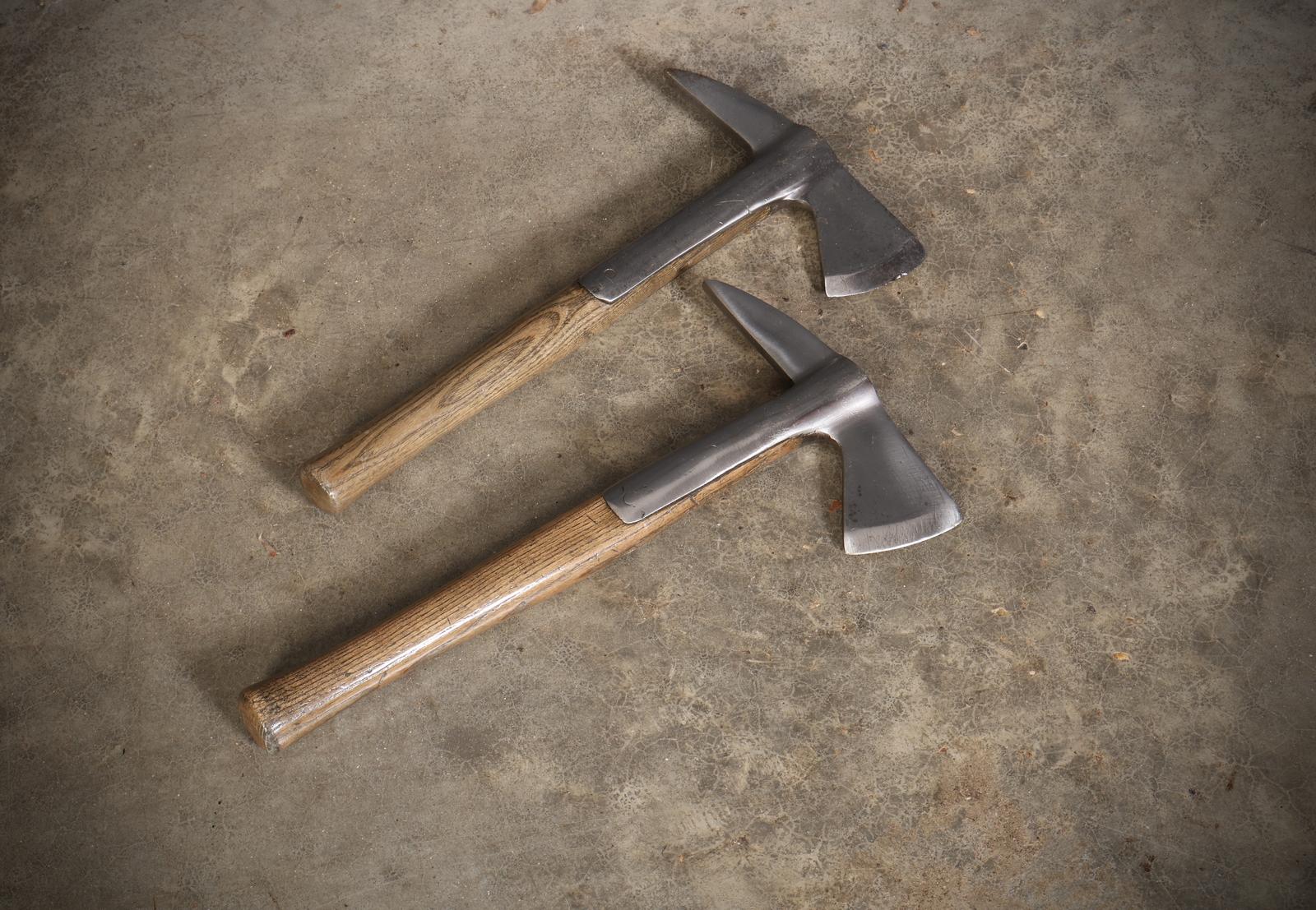 Pair of Elm Handled Auxiliary Fire Service Fireman's Axes (1 of 8)