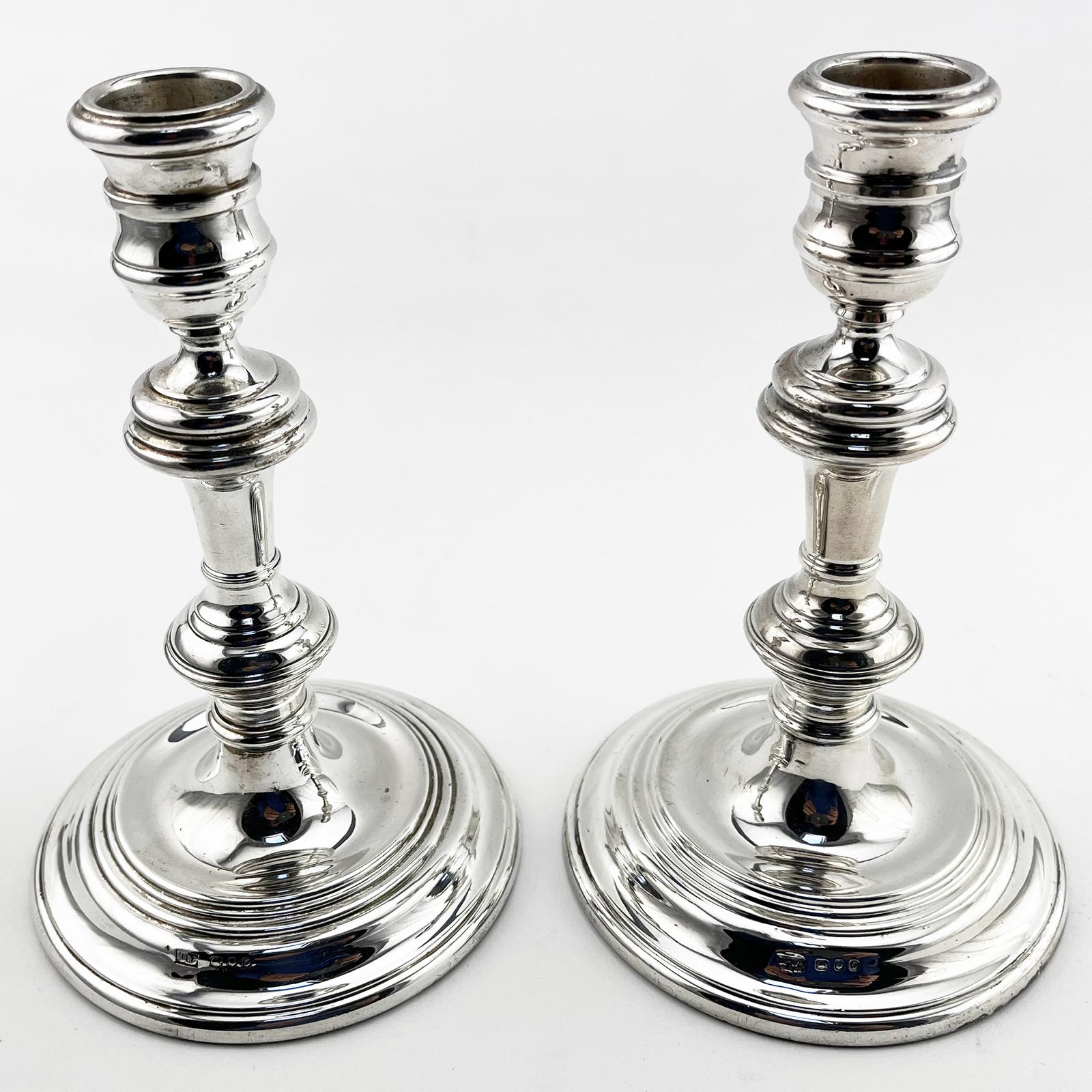 Smart Plain Pair of Georgian Style Sterling Silver Candlesticks (1 of 6) Smart Plain Pair of Georgian Style Sterling Silver Candlesticks (1 of 6)