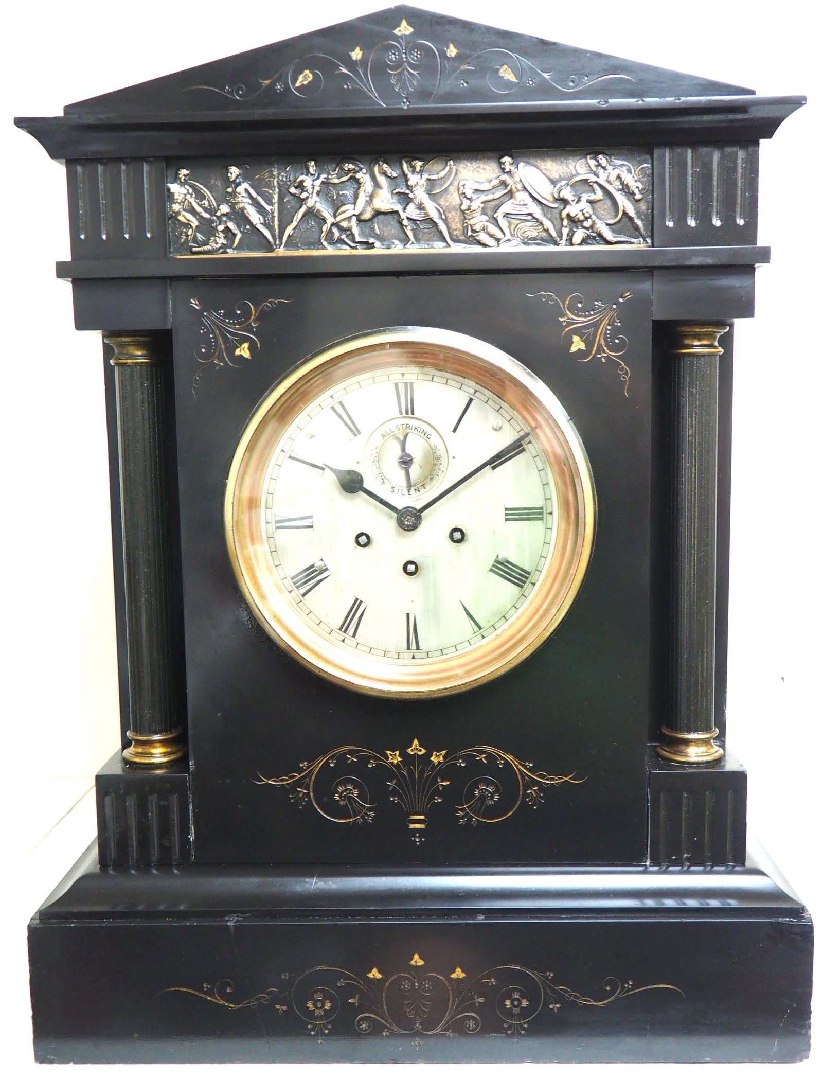 World Biggest French Slate 8 Day Musical Exhibition Mantle Clock (1 of 13)