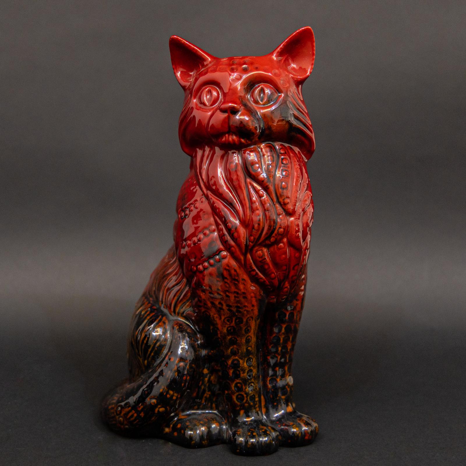 Large Royal Doulton Flambe Cat (1 of 12)