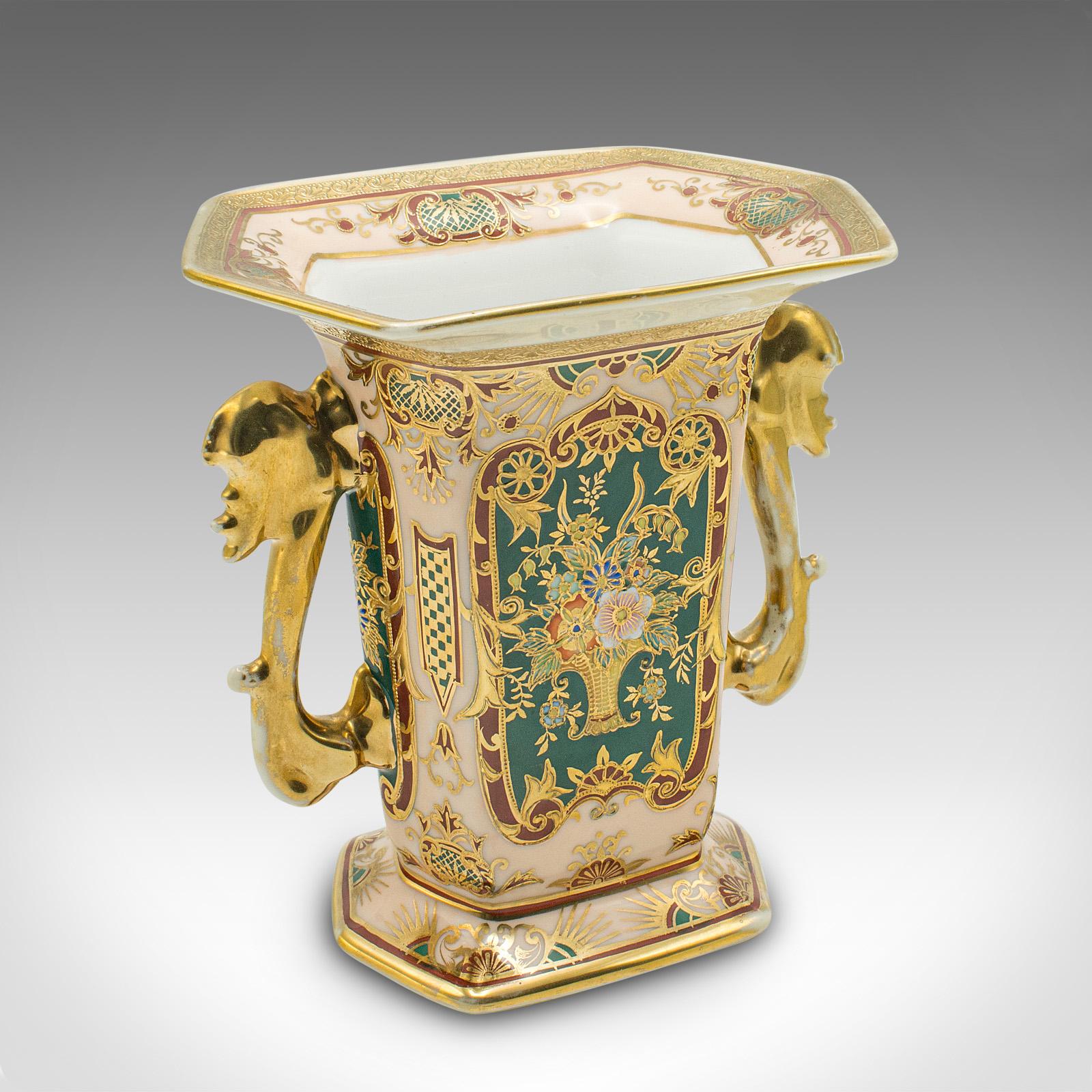 Antique Display Vase, Japanese, Ornate Ceramic, Flower Sleeve, Noritake c.1920 (1 of 9)