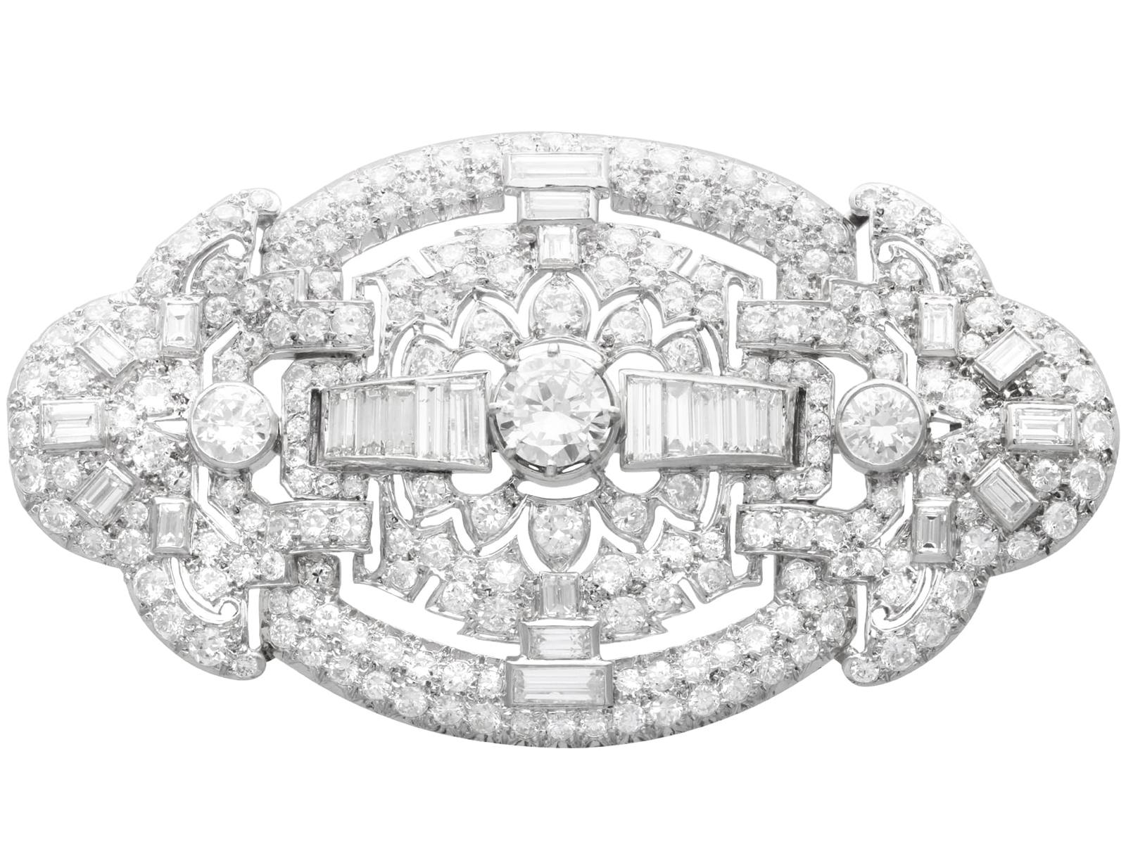Antique 14.84ct Diamond & Platinum Brooch c.1920 (1 of 15) Antique 14.84ct Diamond & Platinum Brooch c.1920 (1 of 15)