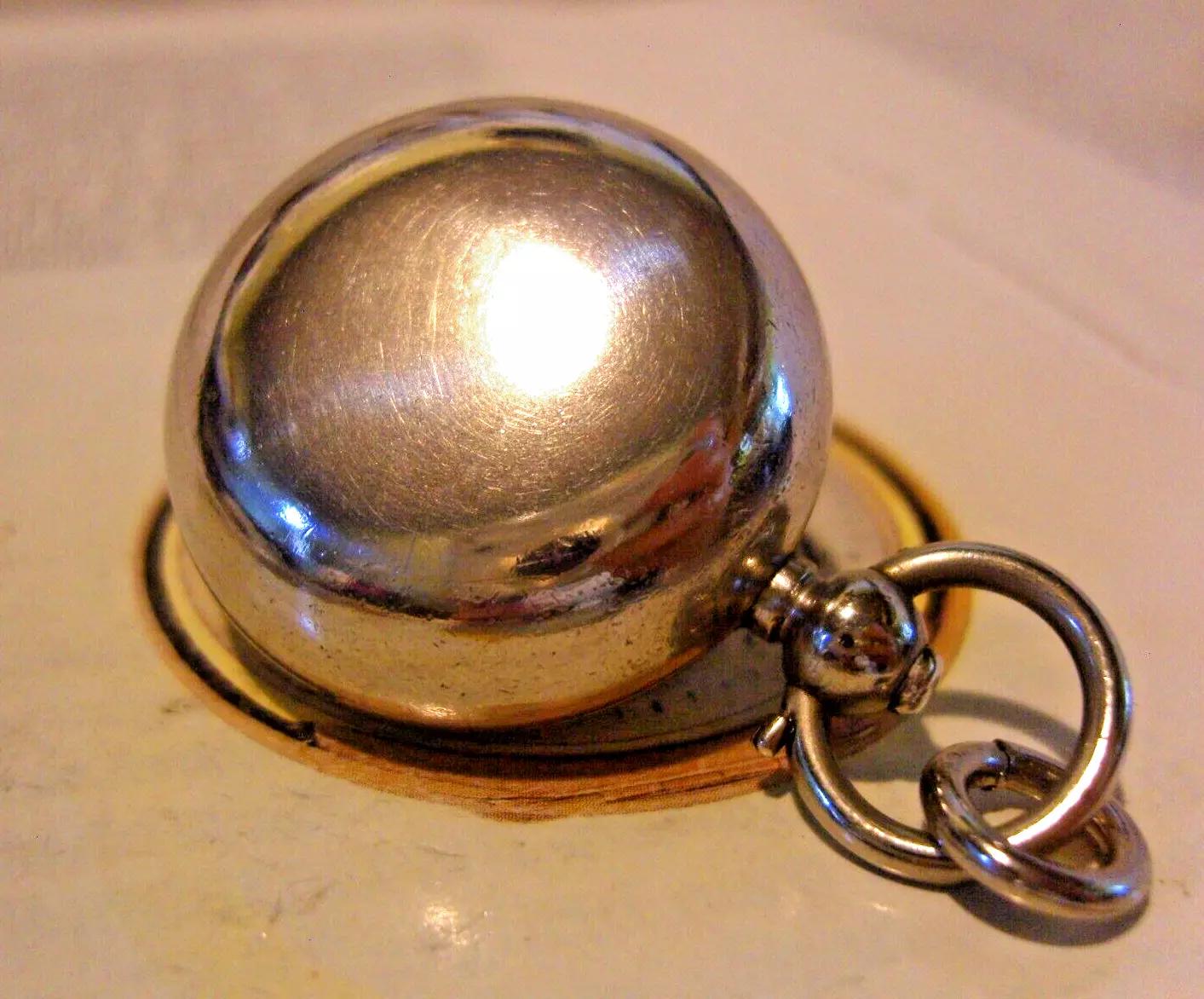 Pocket Watch Chain Fob 1920s Sovereign Case Dennison Antique Silver Nickel (1 of 15)