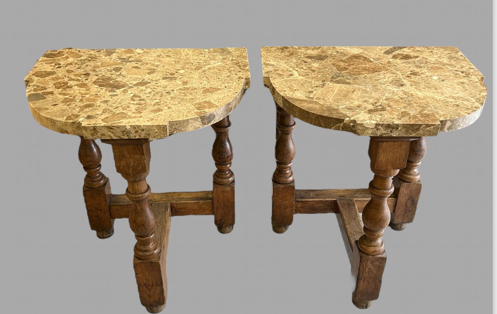 Pair of Attractive Marble Topped Console / Side Tables (1 of 7)