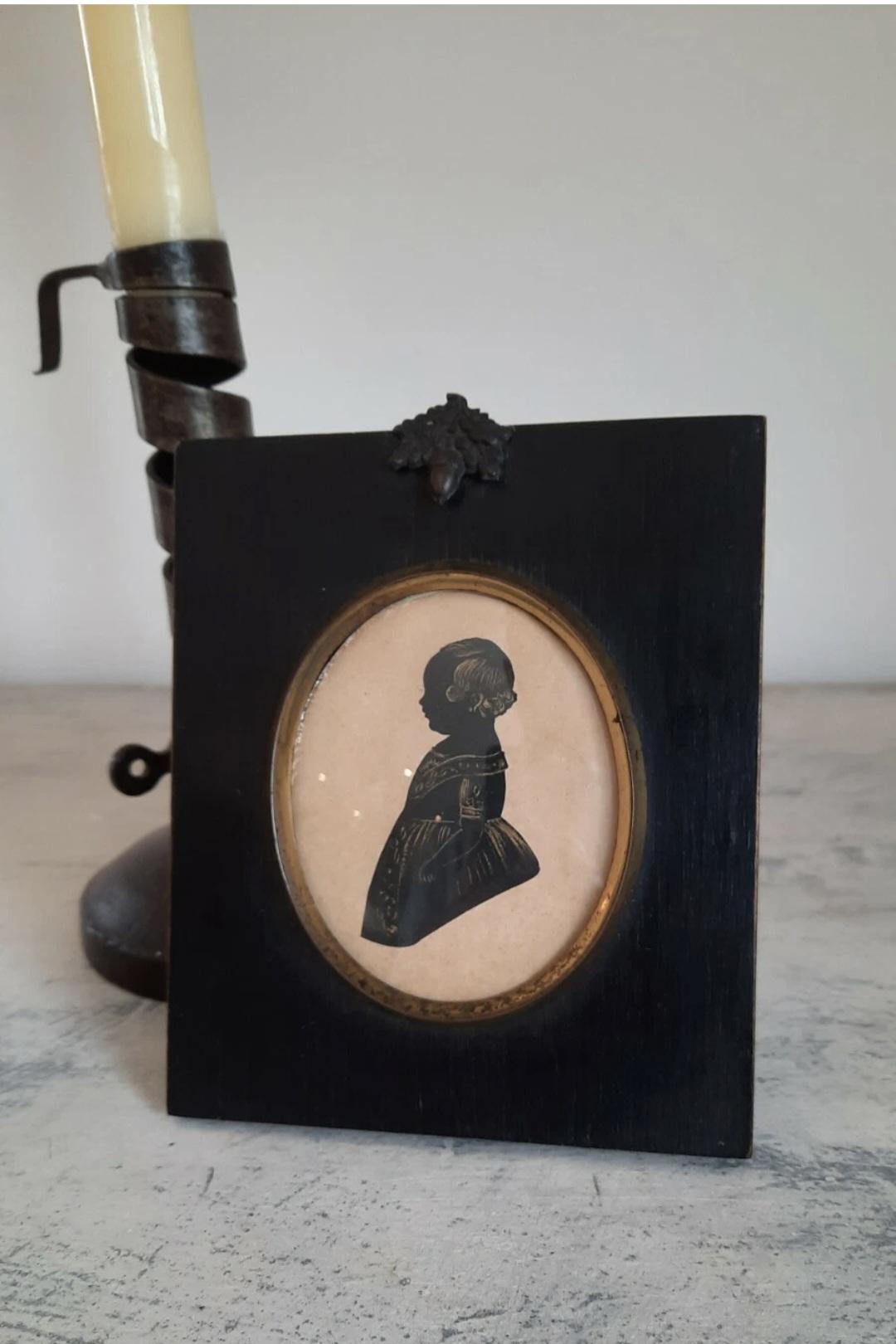 Antique Silhouette Portrait of a Child, Georgian Portrait (1 of 12)