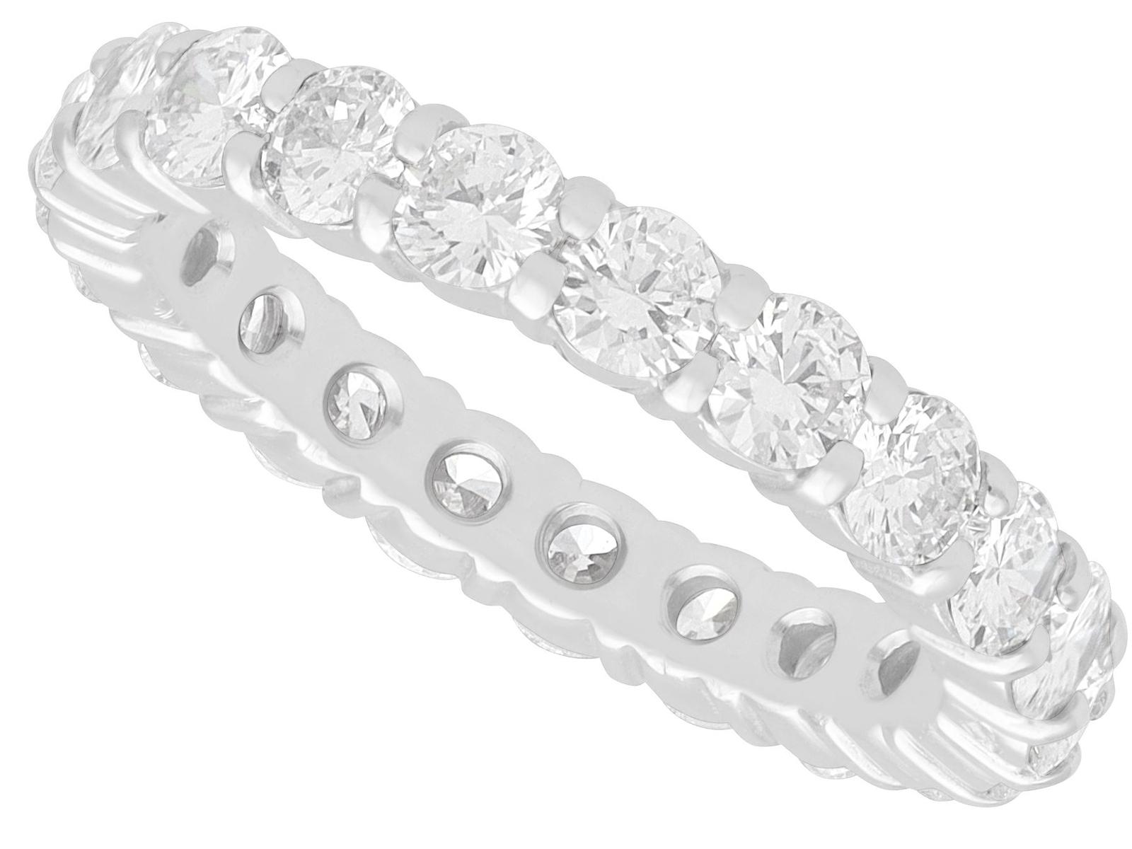 Vintage 1.89ct Diamond & 18ct White Gold Full Eternity Ring French c.1950 (1 of 9)