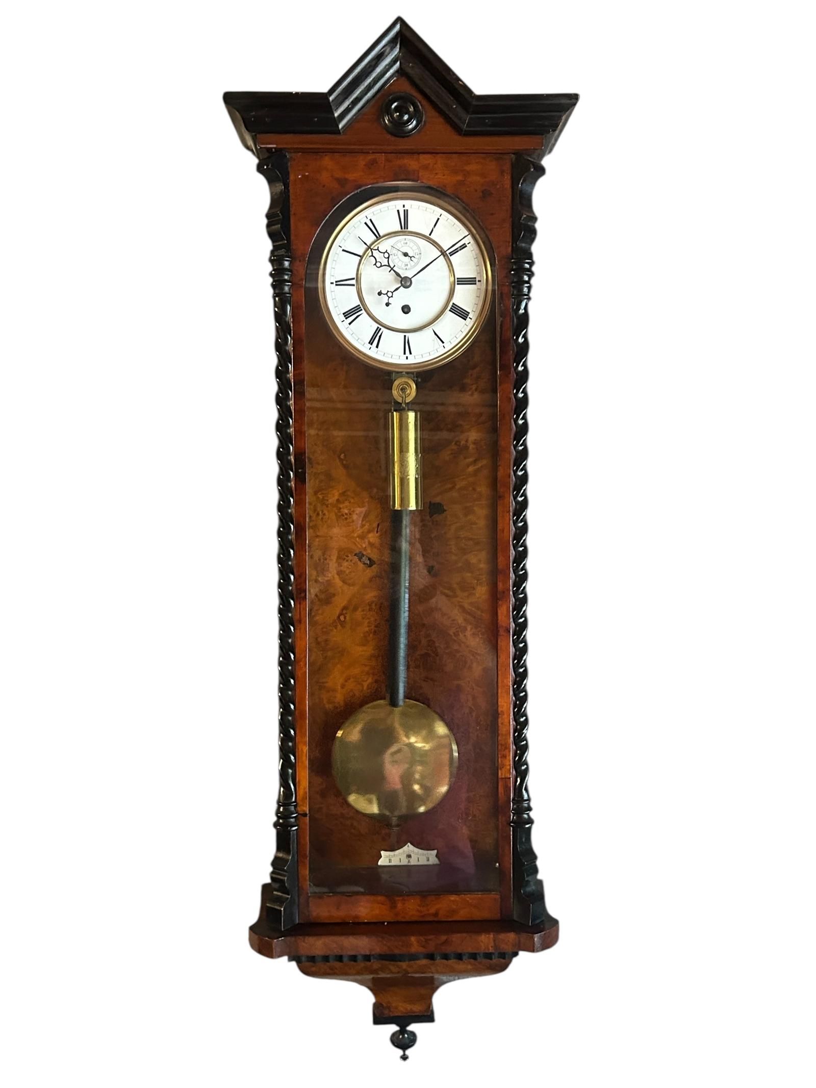Amazing Rare Maple Eye Walnut Vienna Regulator Clock – Ca 1880 (1 of 13)