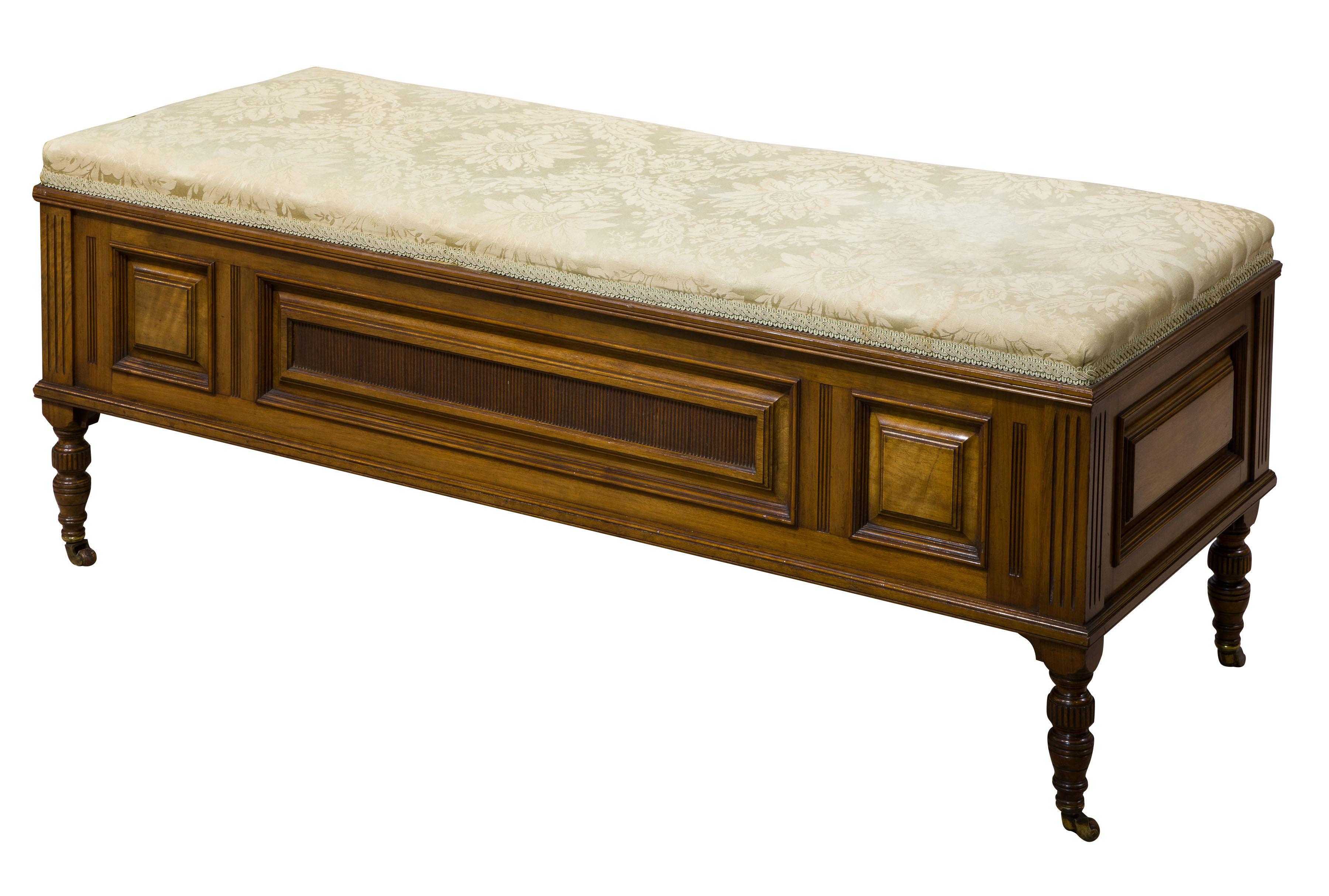 19thC Ottoman Stool in solid walnut (1 of 1)