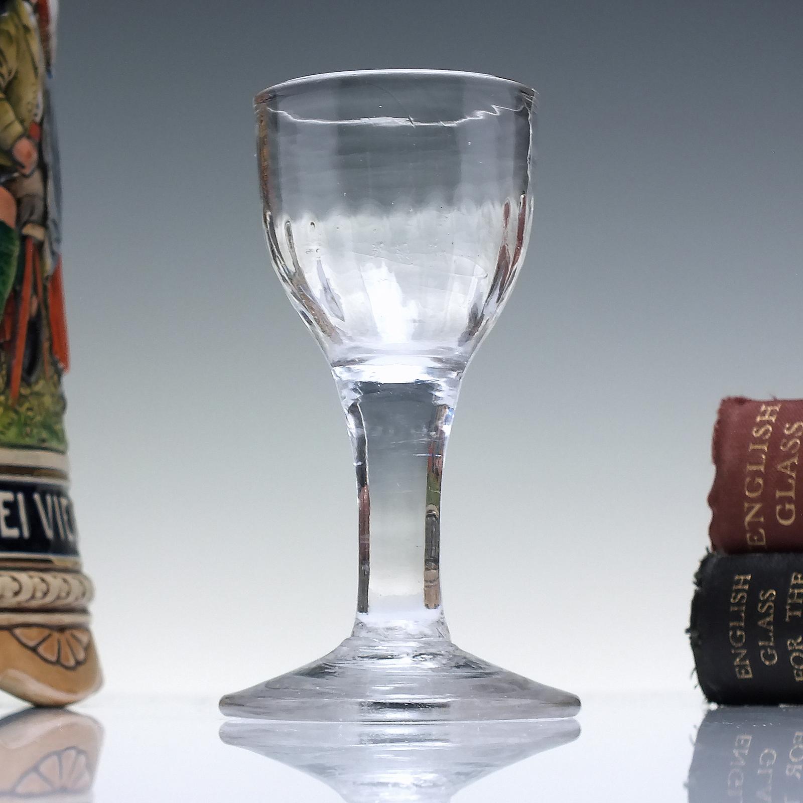 18th Century Plain Stem Dram Glass C1750 (1 of 4)