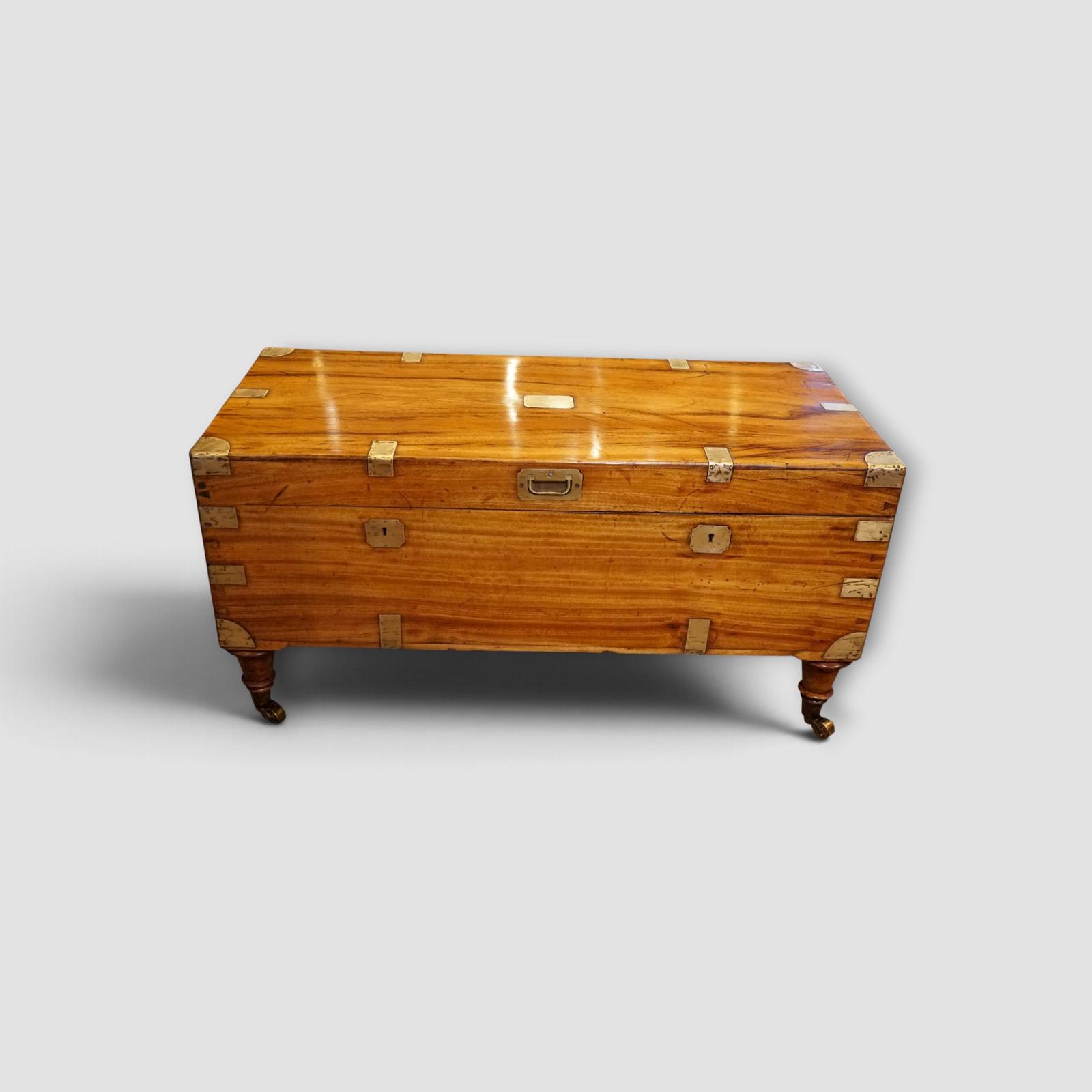 Antique Brass Bound Camphor Wood Military Chest (1 of 13) Antique Brass Bound Camphor Wood Military Chest (1 of 13)