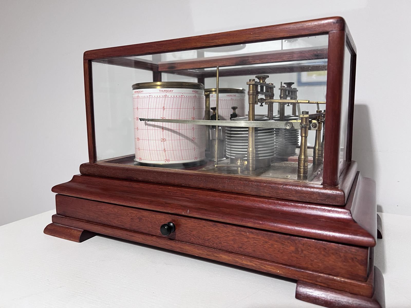 Mahogany Barograph with Mirror Back (1 of 8)