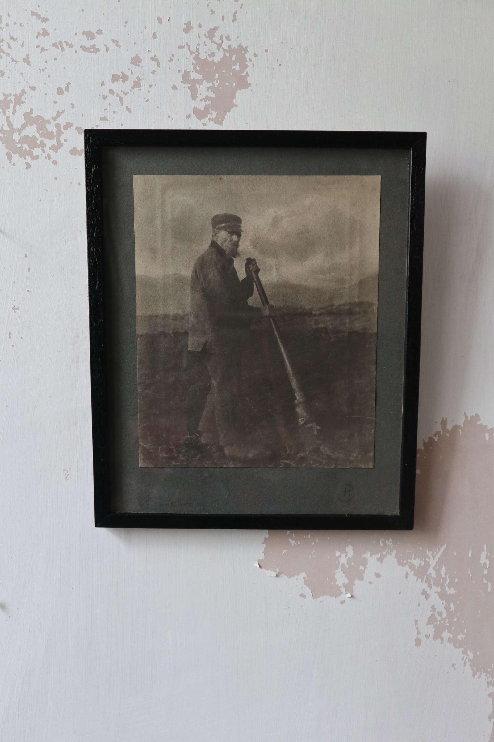 Scottish Crofter with Cas Chrom / Footplough B&W Photo Print c.1912 (1 of 5) Scottish Crofter with Cas Chrom / Footplough B&W Photo Print c.1912 (1 of 5)