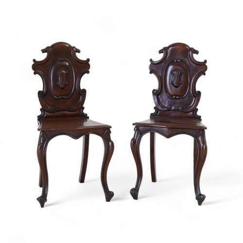 Pair of Sturdy Victorian Mahogany Hall Chairs (1 of 7) Pair of Sturdy Victorian Mahogany Hall Chairs (1 of 7)
