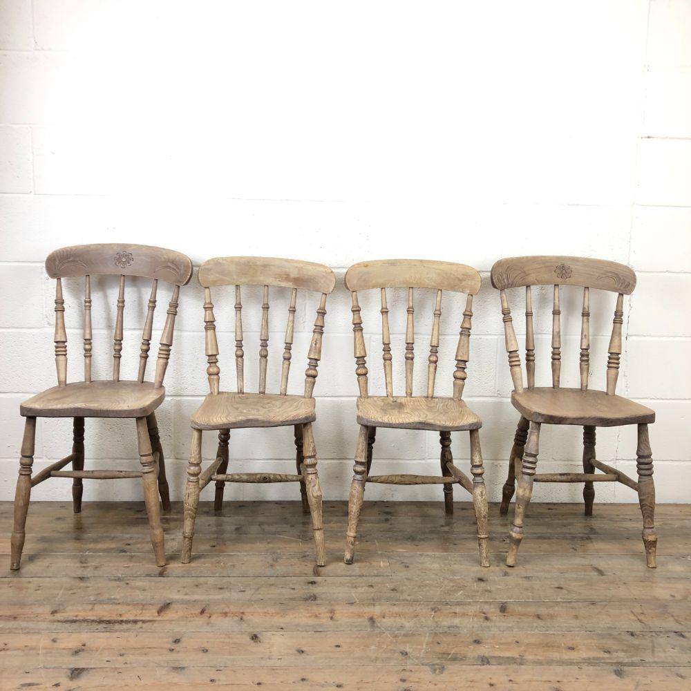 Set of Four Antique Kitchen Chairs (1 of 11) Set of Four Antique Kitchen Chairs (1 of 11)