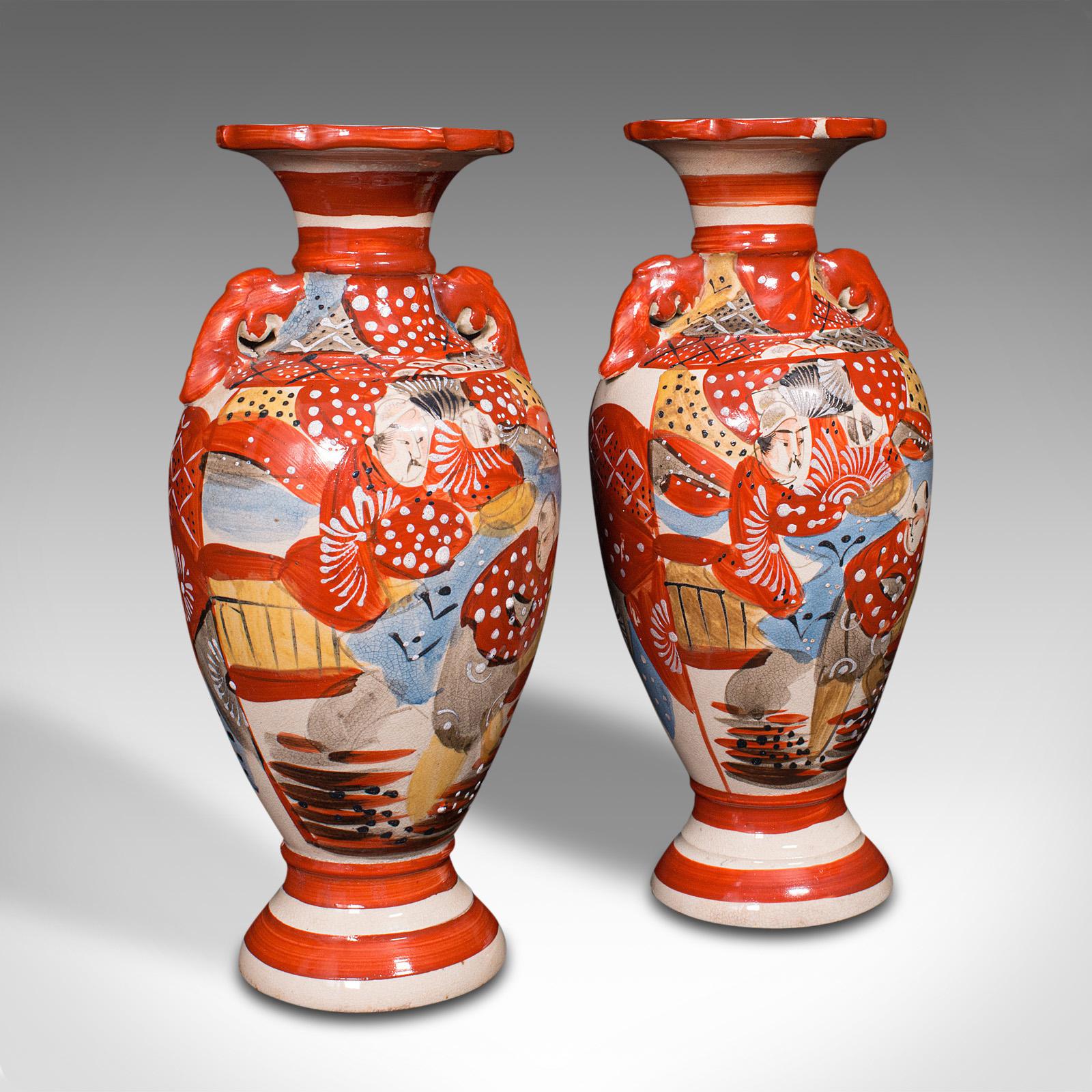 Pair of Antique Imari Vases, Japanese, Hand Painted, Meiji, Victorian c.1900 (1 of 12)