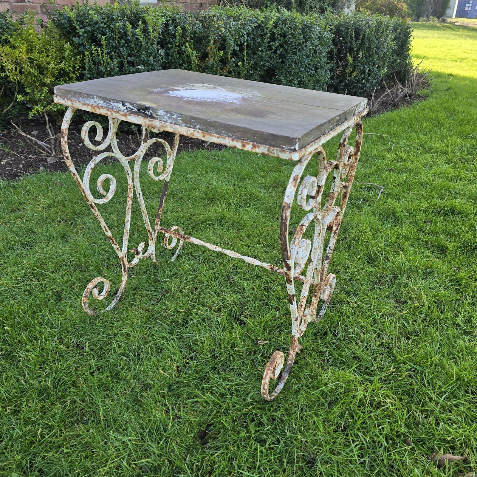 Antique Strapp Work Garden Table (1 of 5)