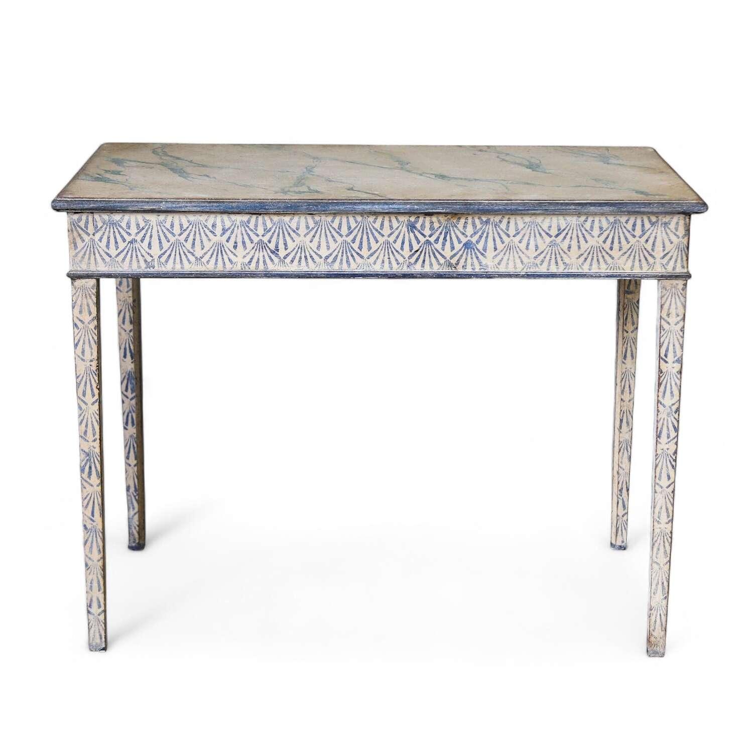 Antique English Georgian Console Table – Unique Hand Painted Faux Marble & Decorative Base (1 of 12)
