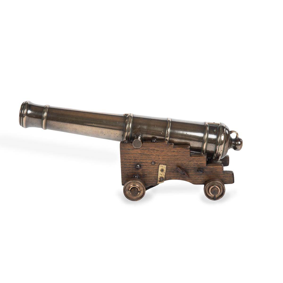 Fine Bronze Naval 5 Stage Signalling Cannon on Naval Dockyard Elm Carriage with Bronze Wheels (1 of 6) Fine Bronze Naval 5 Stage Signalling Cannon on Naval Dockyard Elm Carriage with Bronze Wheels (1 of 6)