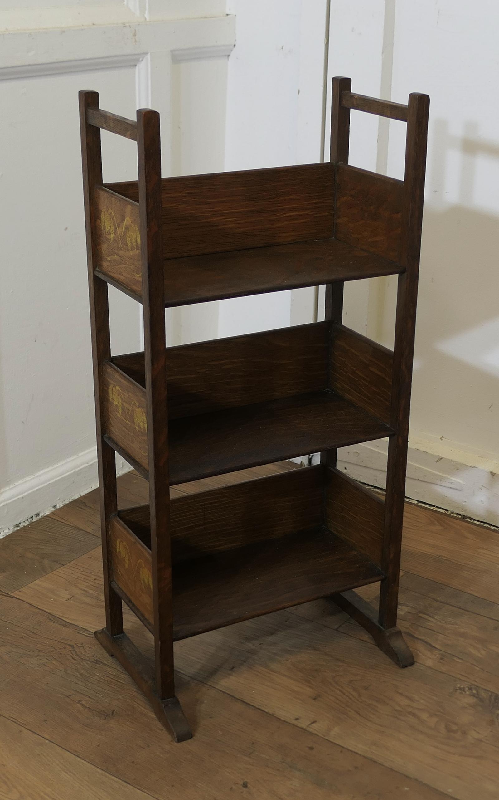 Arts & Crafts Oak 3 Shelf Bookcase (1 of 5)