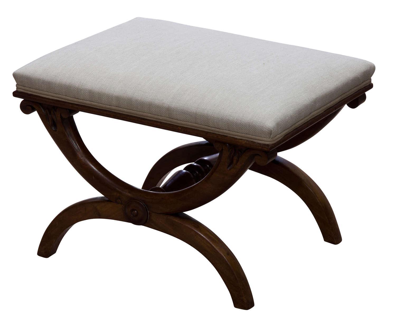 Regency Rosewood X Framed Stool c.1820 (1 of 5)