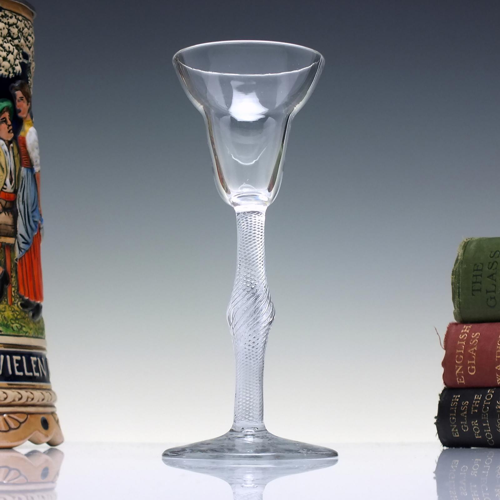Pan Top 18th Century Single Series Air Twist Wine Glass c.1750 (1 of 4)
