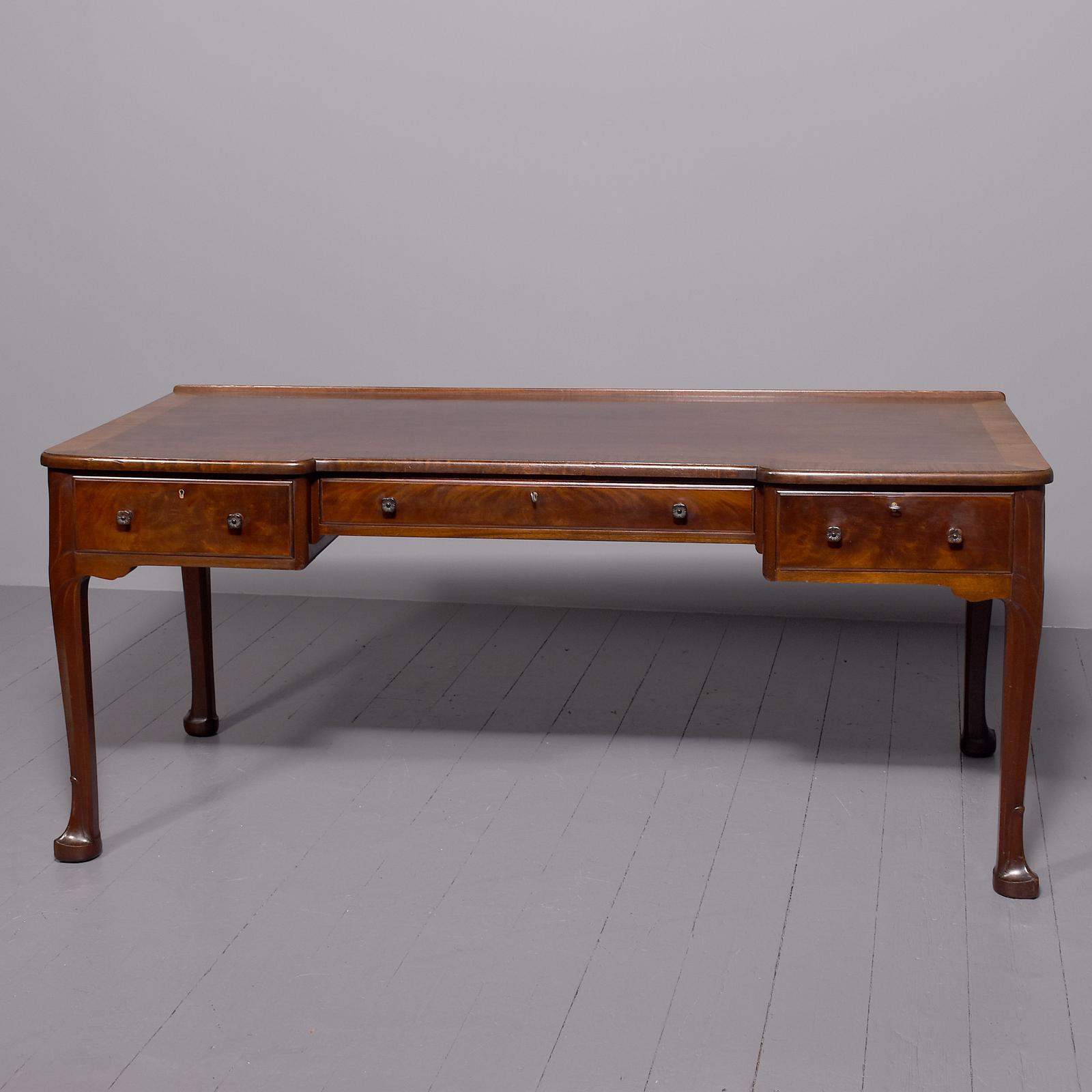Rare, Large Crossbanded Mahogany Whytock & Reid Desk or Library Table (1 of 6)