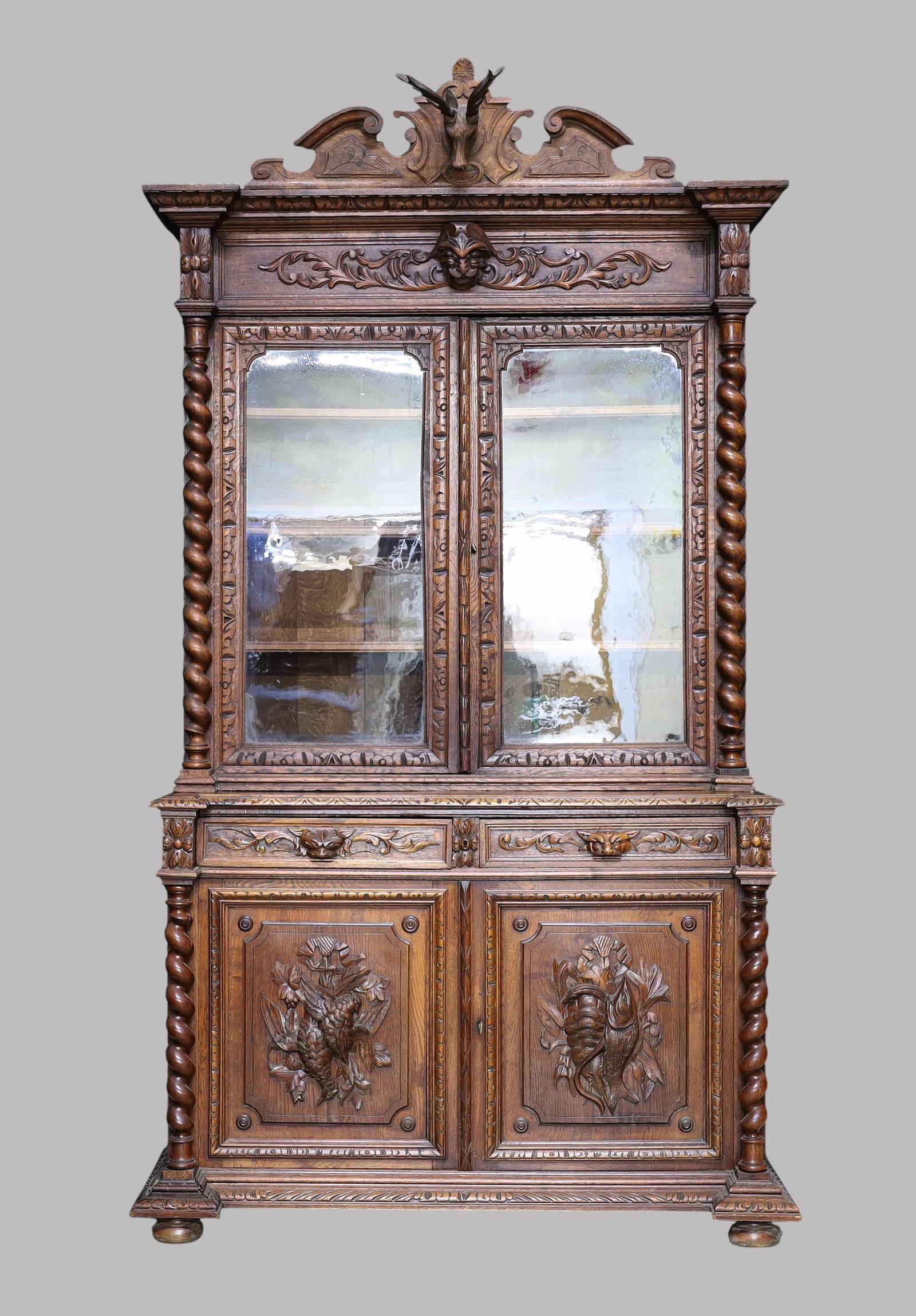 19th Century Carved Oak French Bookcase (1 of 4)