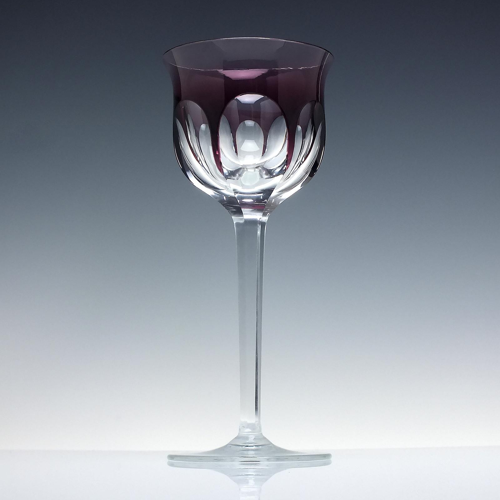 Large Moser Amethyst Wine Hock Glass c.1960 (1 of 5)