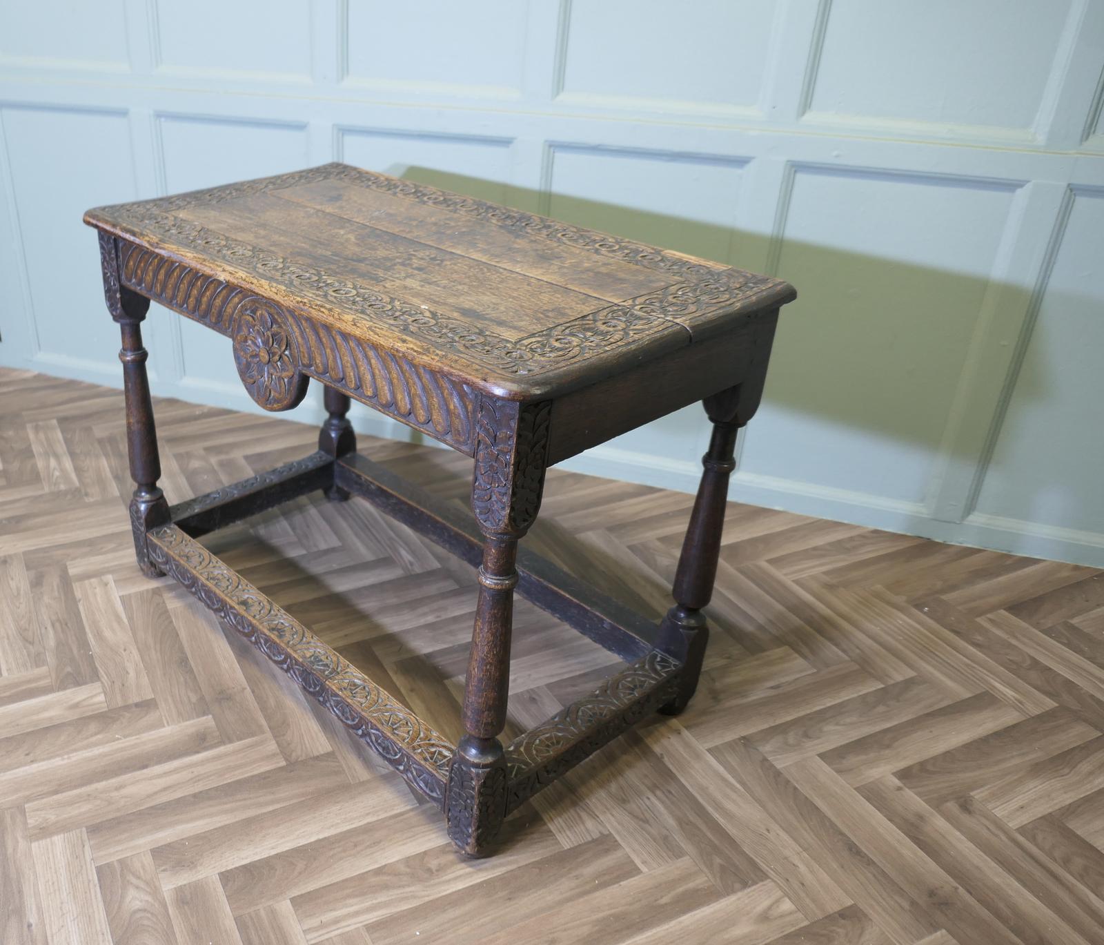 Celtic Carved Oak Occasional Table (1 of 9)