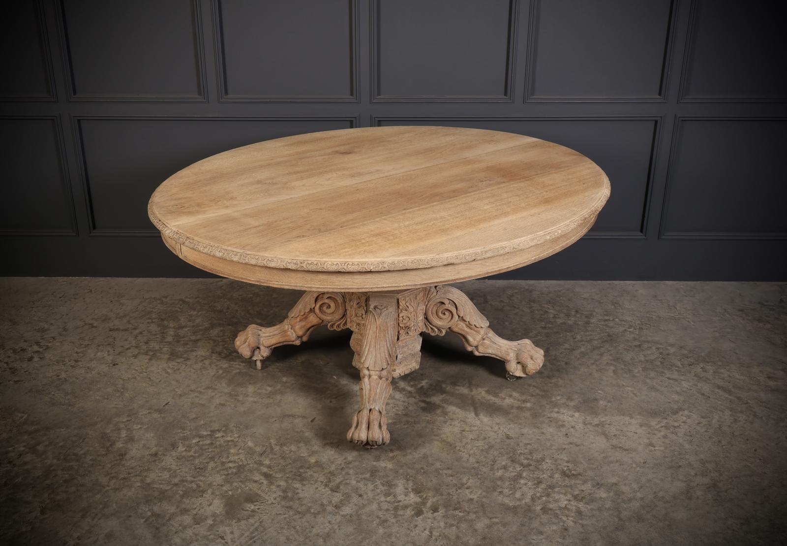 Bleached Oval Oak Centre Hall Table (1 of 4)