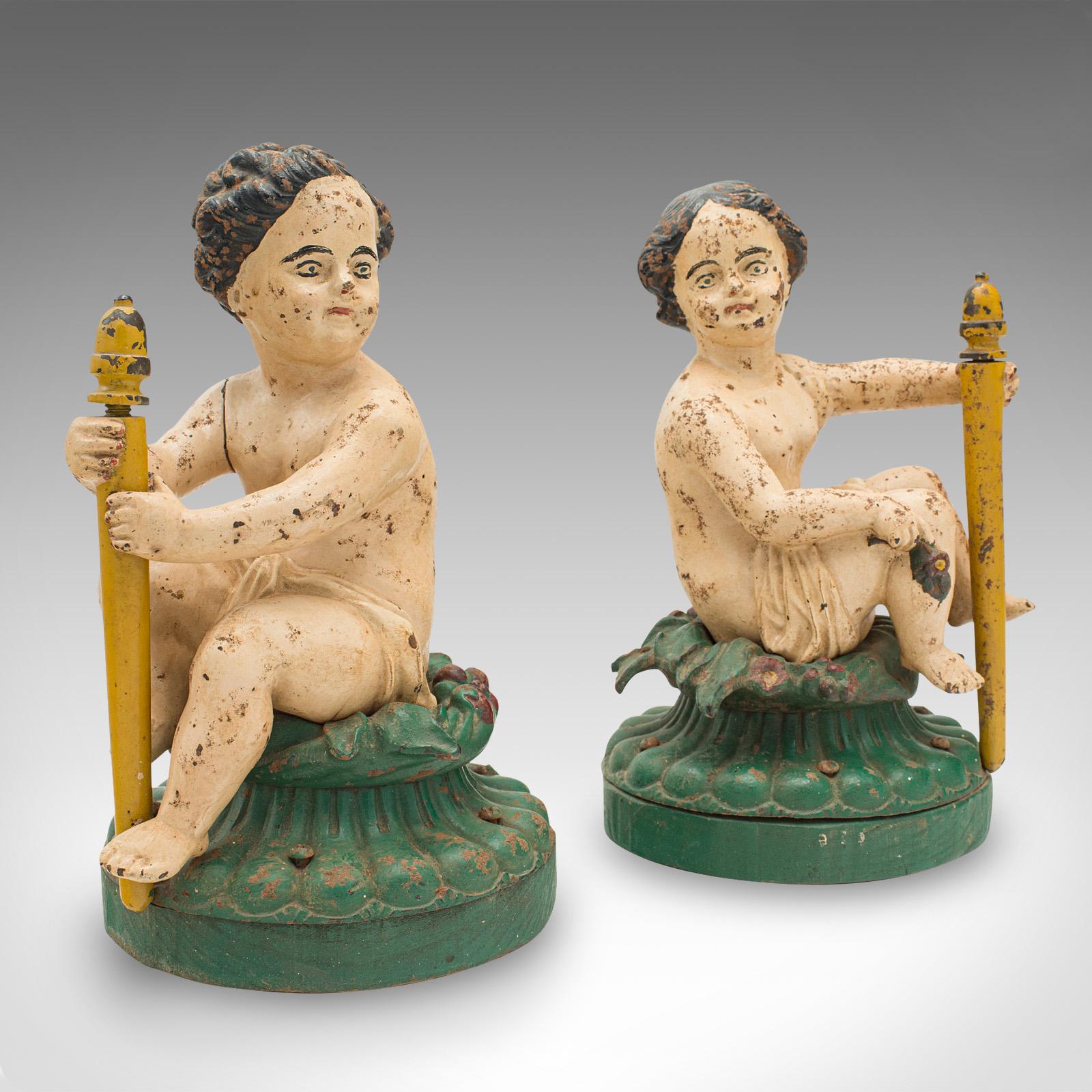 Pair of Antique Decorative Figures, English, Cast Iron, Rubenesque, Victorian (1 of 12)