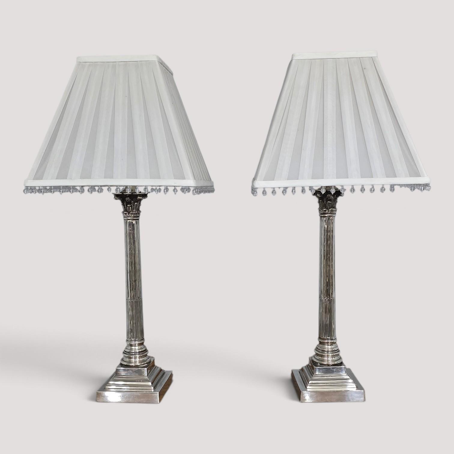 Top Quality Pair Silver Plated Table Lamps (1 of 13) Top Quality Pair Silver Plated Table Lamps (1 of 13)