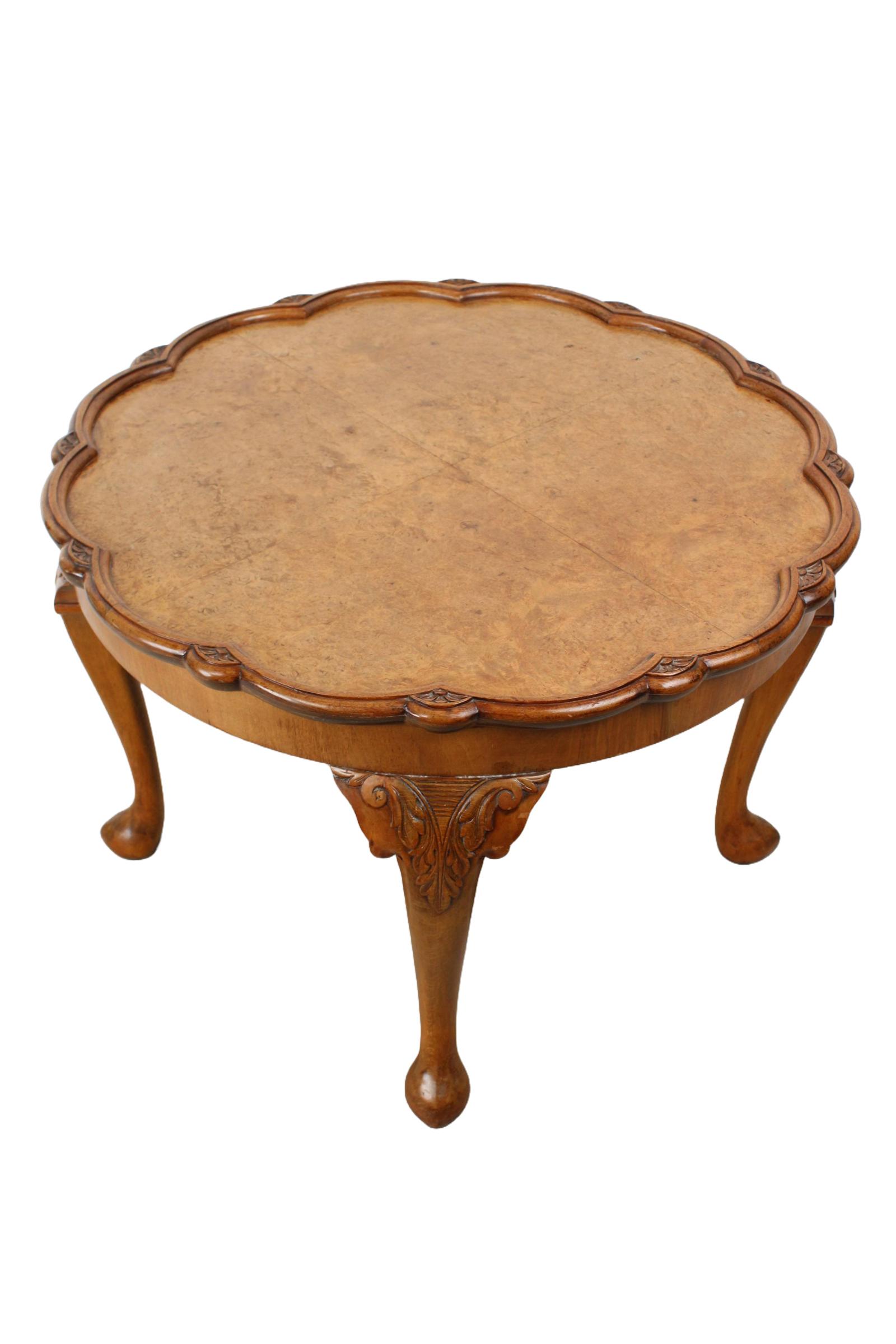 Antique Walnut Circular Pie Crust Coffee Table (1 of 12)