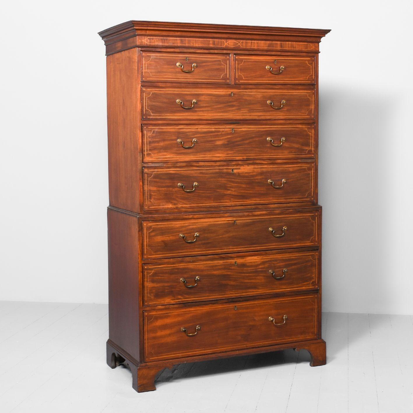Quality George III Inlaid Mahogany Cheston Chest in Perfect Original Condition (1 of 8)