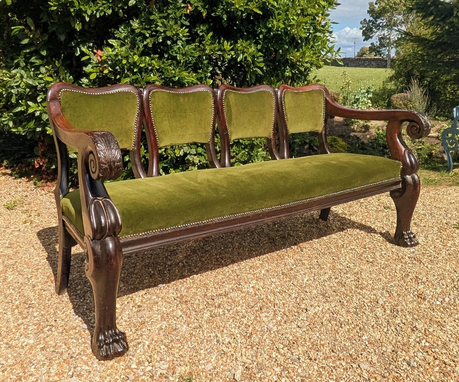 Quality Irish Mahogany Settle Sofa (1 of 10)