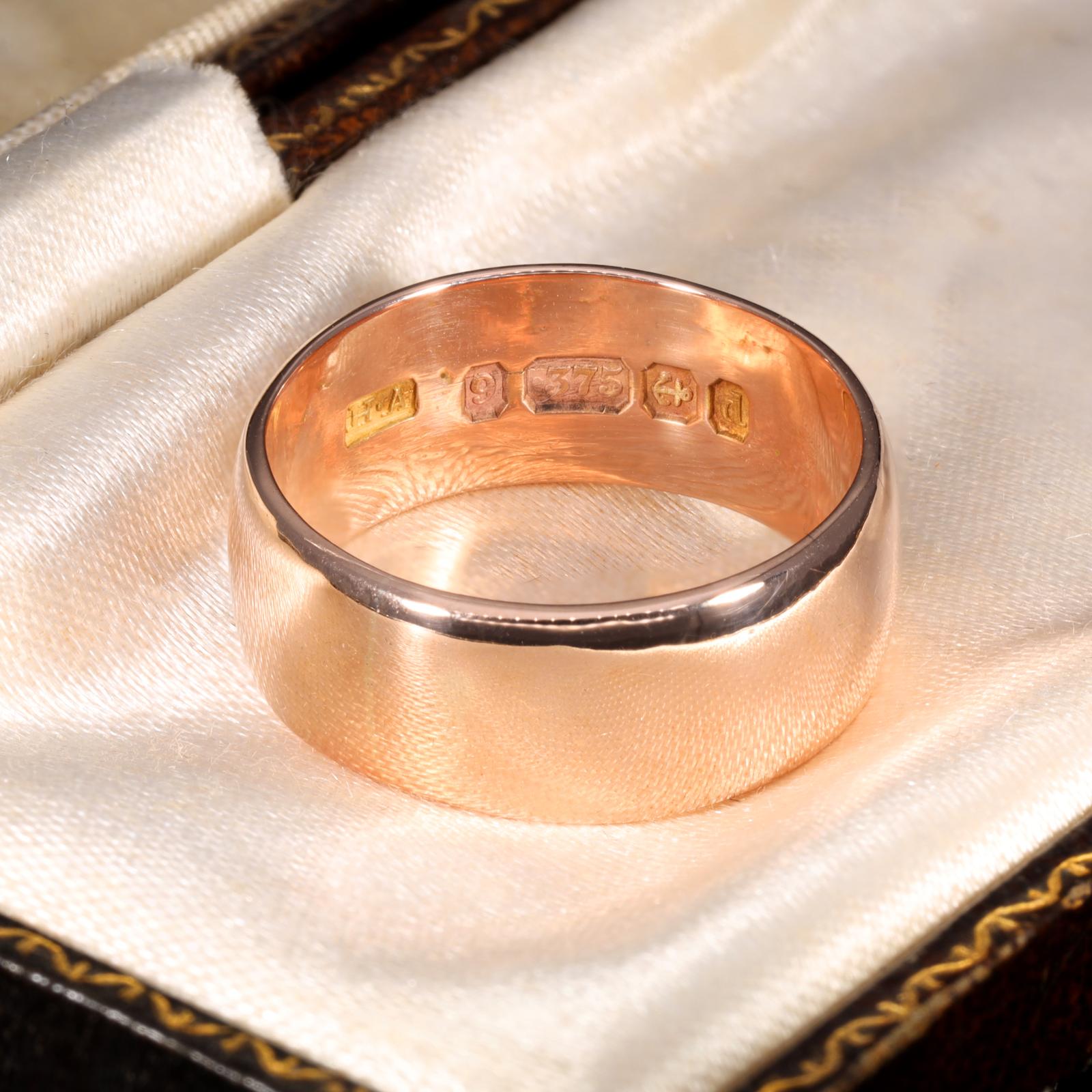 The Antique 1903 9ct Rose Gold D-shaped Wedding Ring (1 of 2)