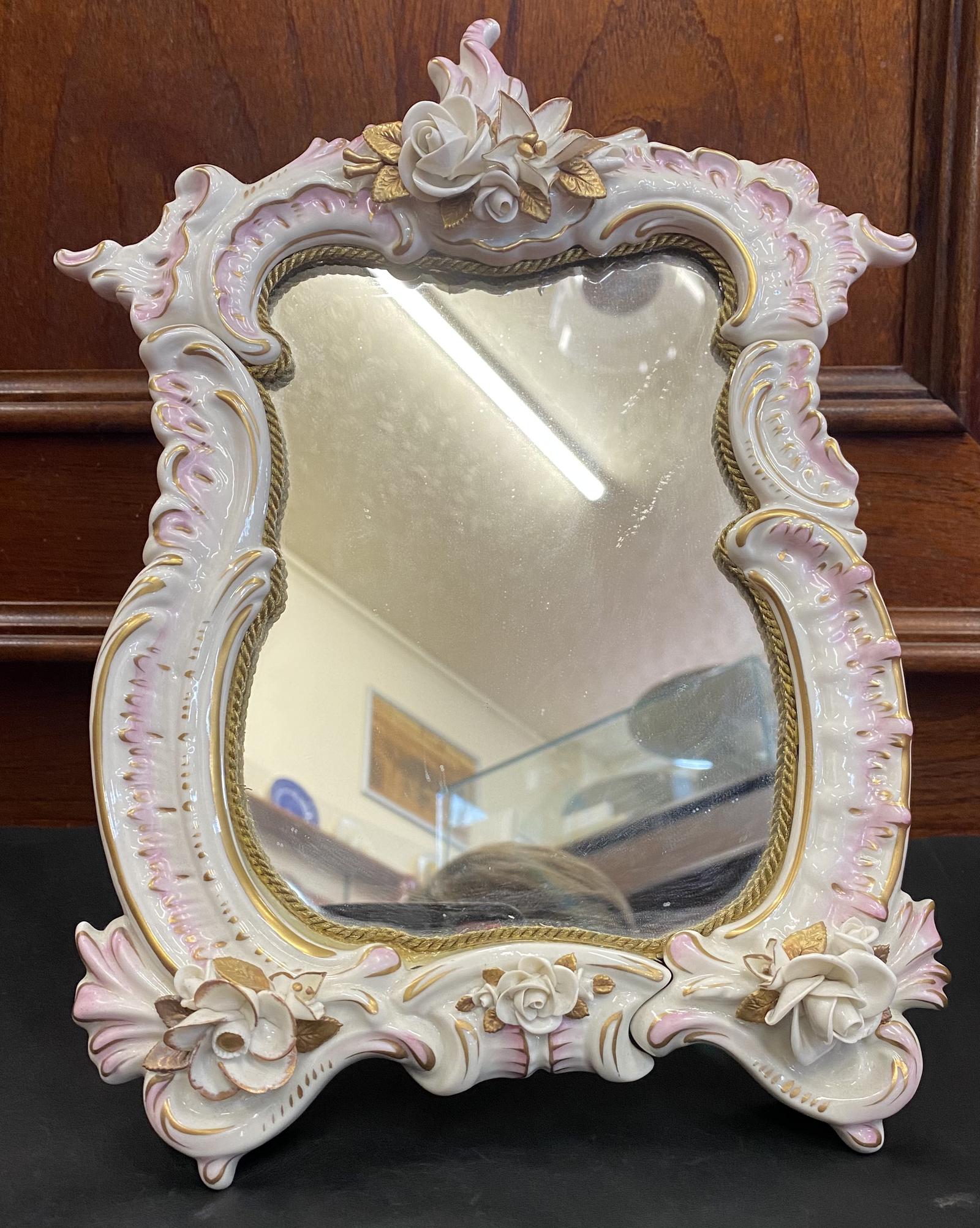 Beautiful Dresden Porcelain Mirror (1 of 4) Beautiful Dresden Porcelain Mirror (1 of 4)