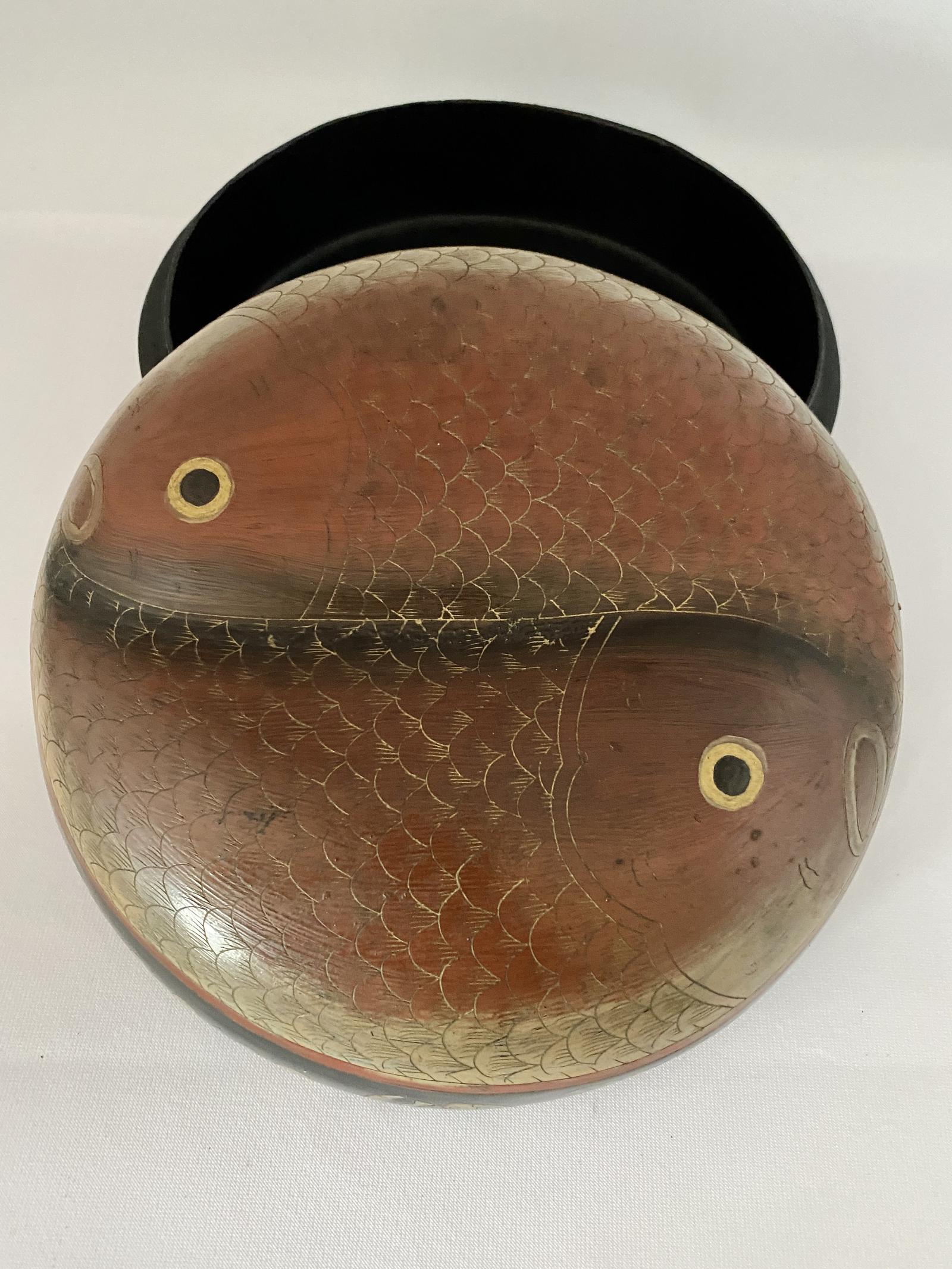 Papier Mache Chinese Hand Painted Box. C1920 (1 of 8)