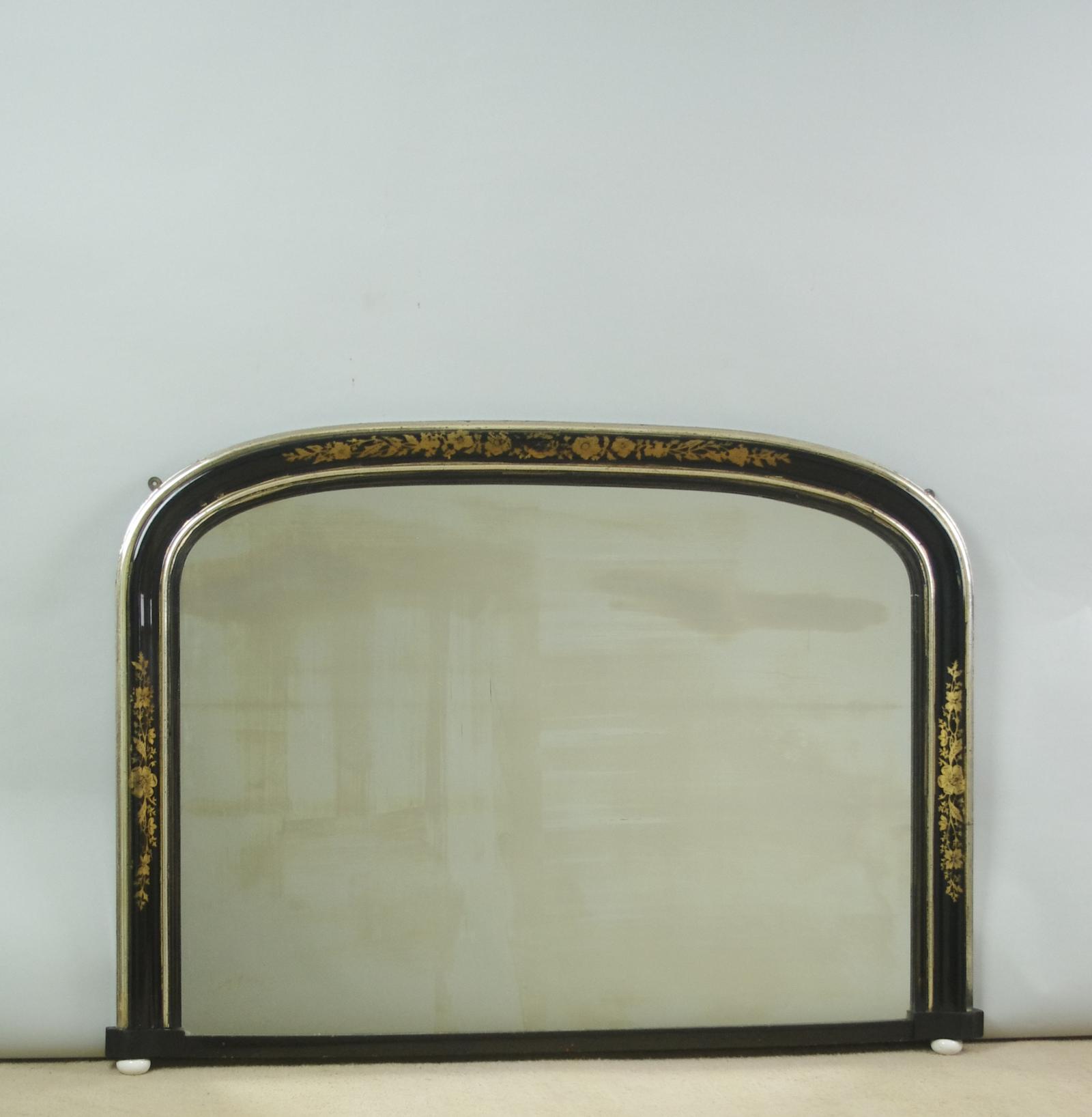 Victorian Ebonised & Parcel-gilt Arch Overmantel Mirror (1 of 7)